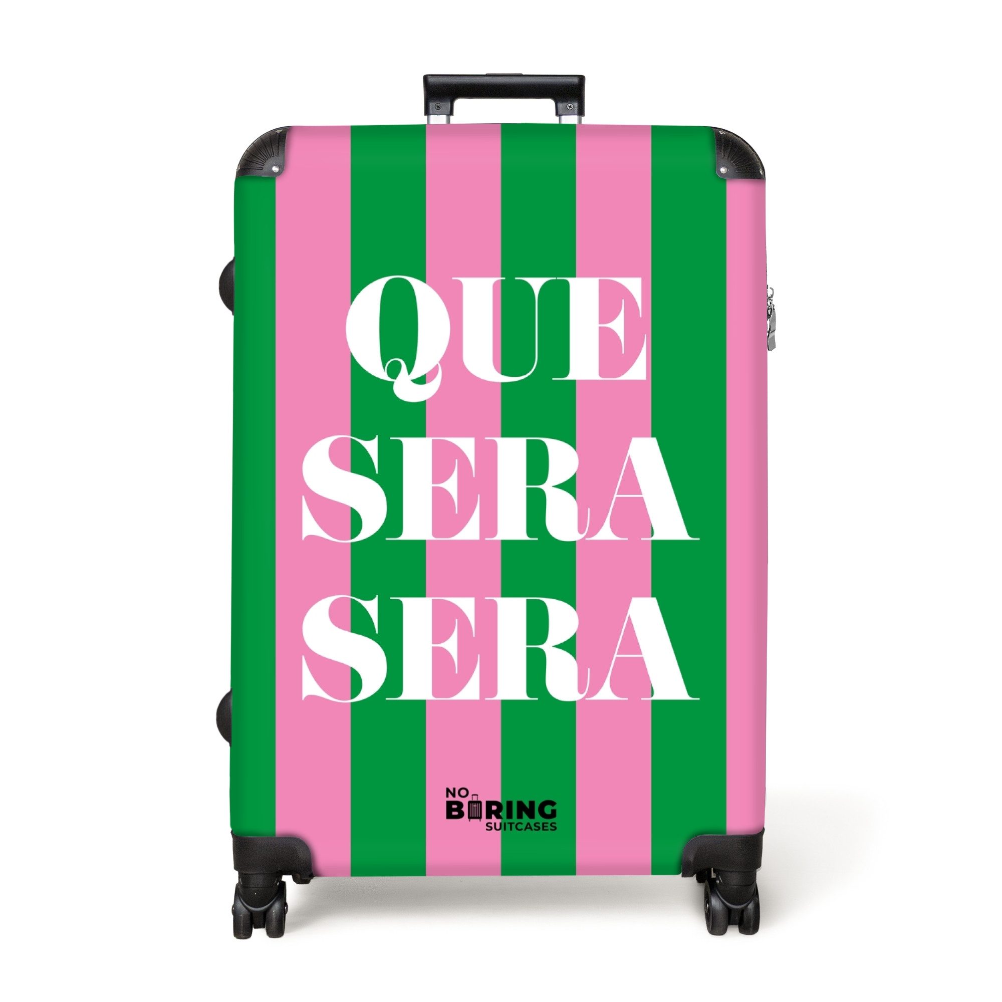 NoBoringSuitcases.com© Hartschalen-Trolley Grüne und rosa Streifen günstig online kaufen