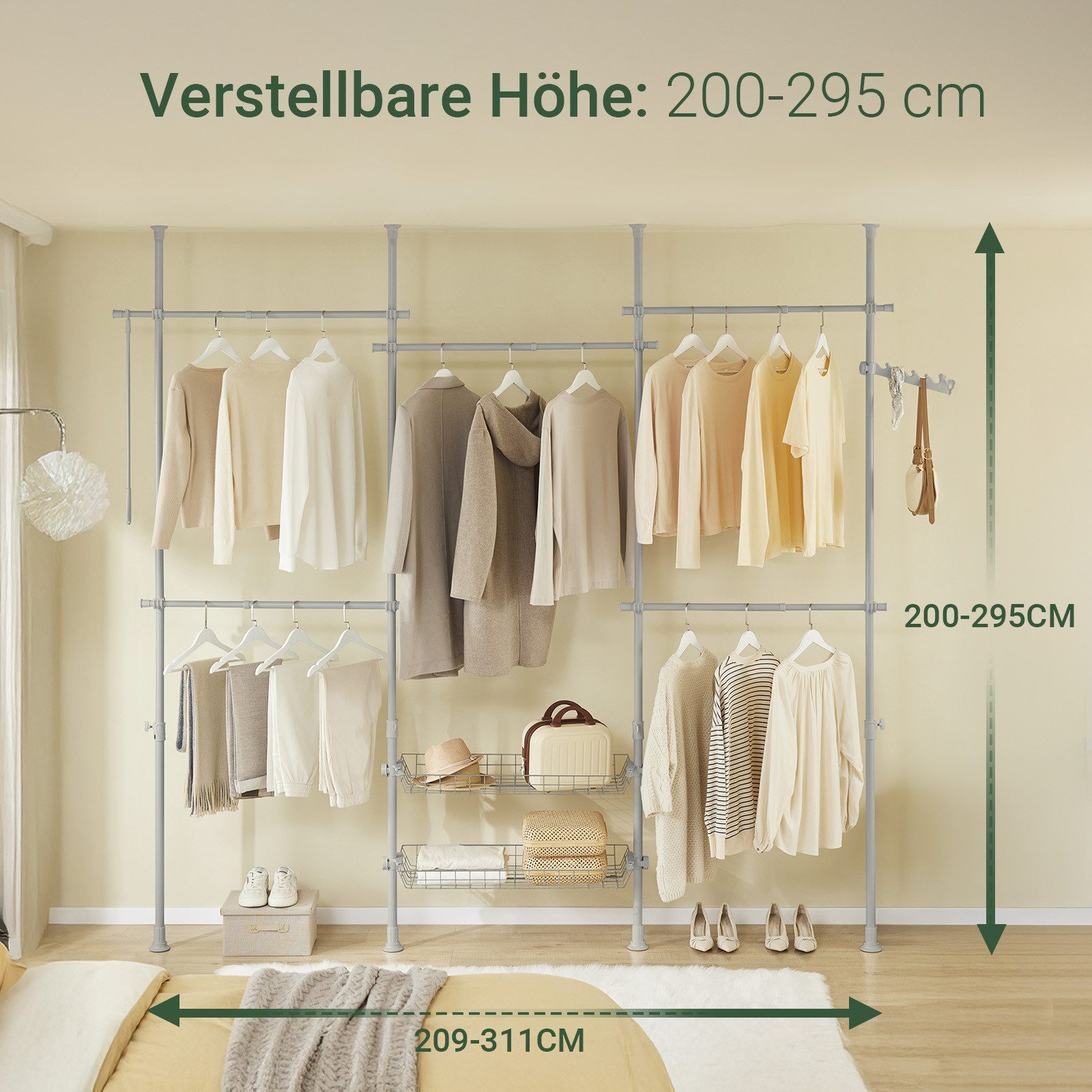 SoBuy Kleiderständer KLS04, Garderobenständer Kleiderschrank, verstellbares günstig online kaufen