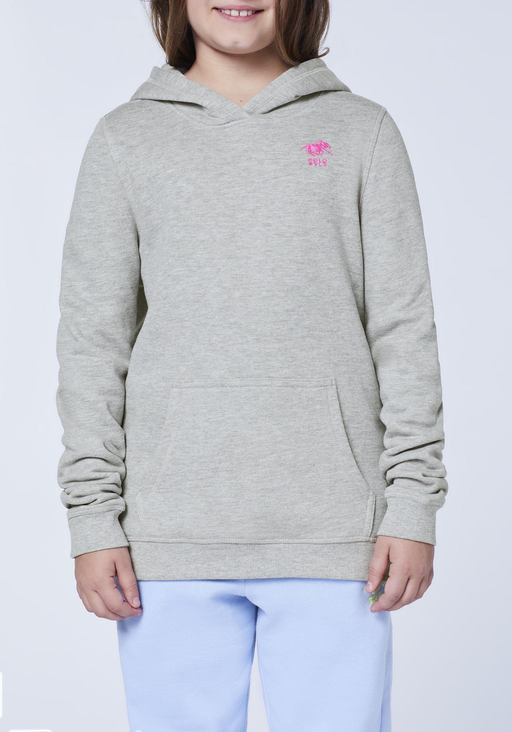 Polo Sylt Sweatshirt mit Neutral Label-Stitching Gray 17-4402M Melange