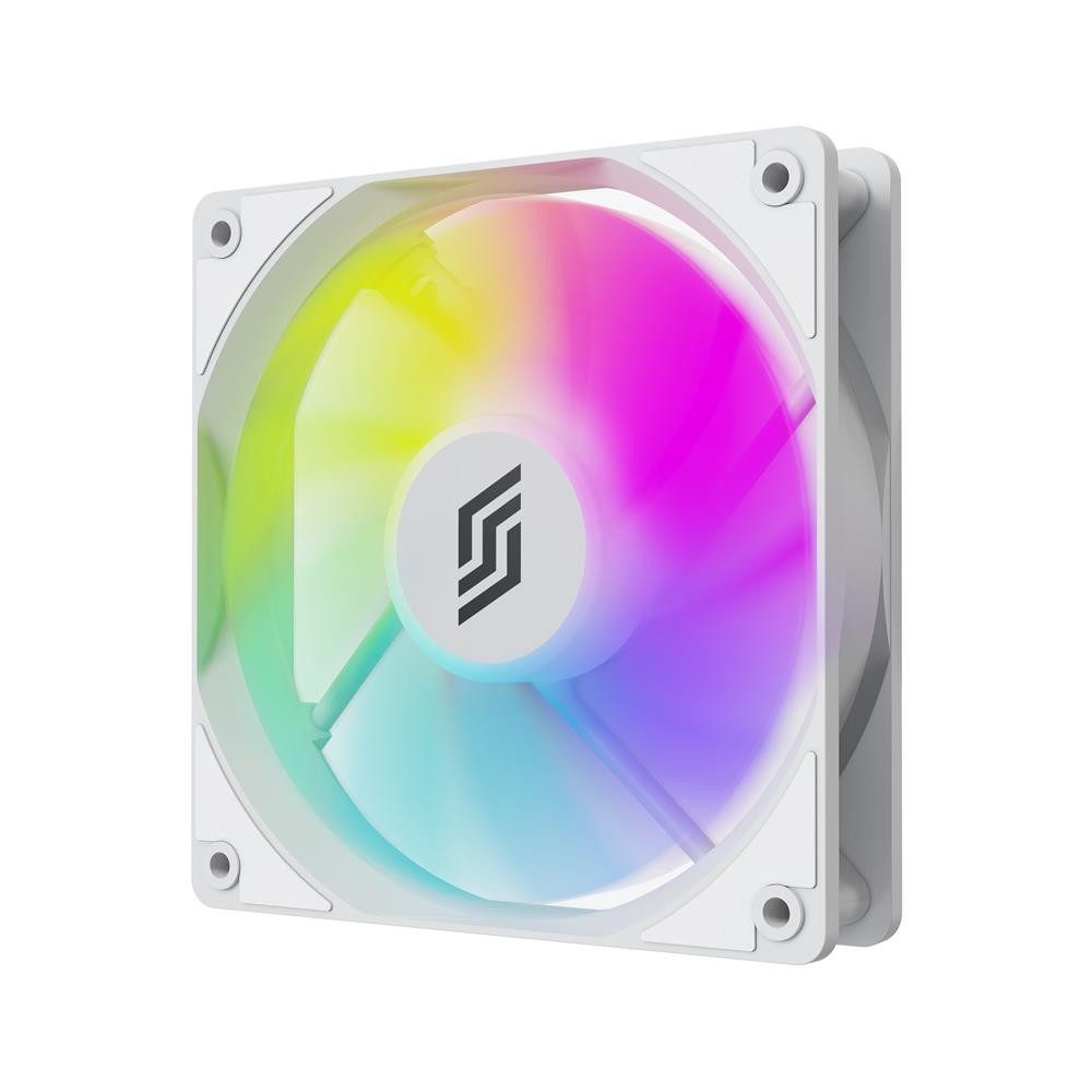 Silentware Gehäuselüfter RF120 White PWM A-RGB 120mm, 600-1500 UPM, 6 RGB-LEDs, HDB-Lager, Airflow, 4-Pin PWM, 3-Pin 5V