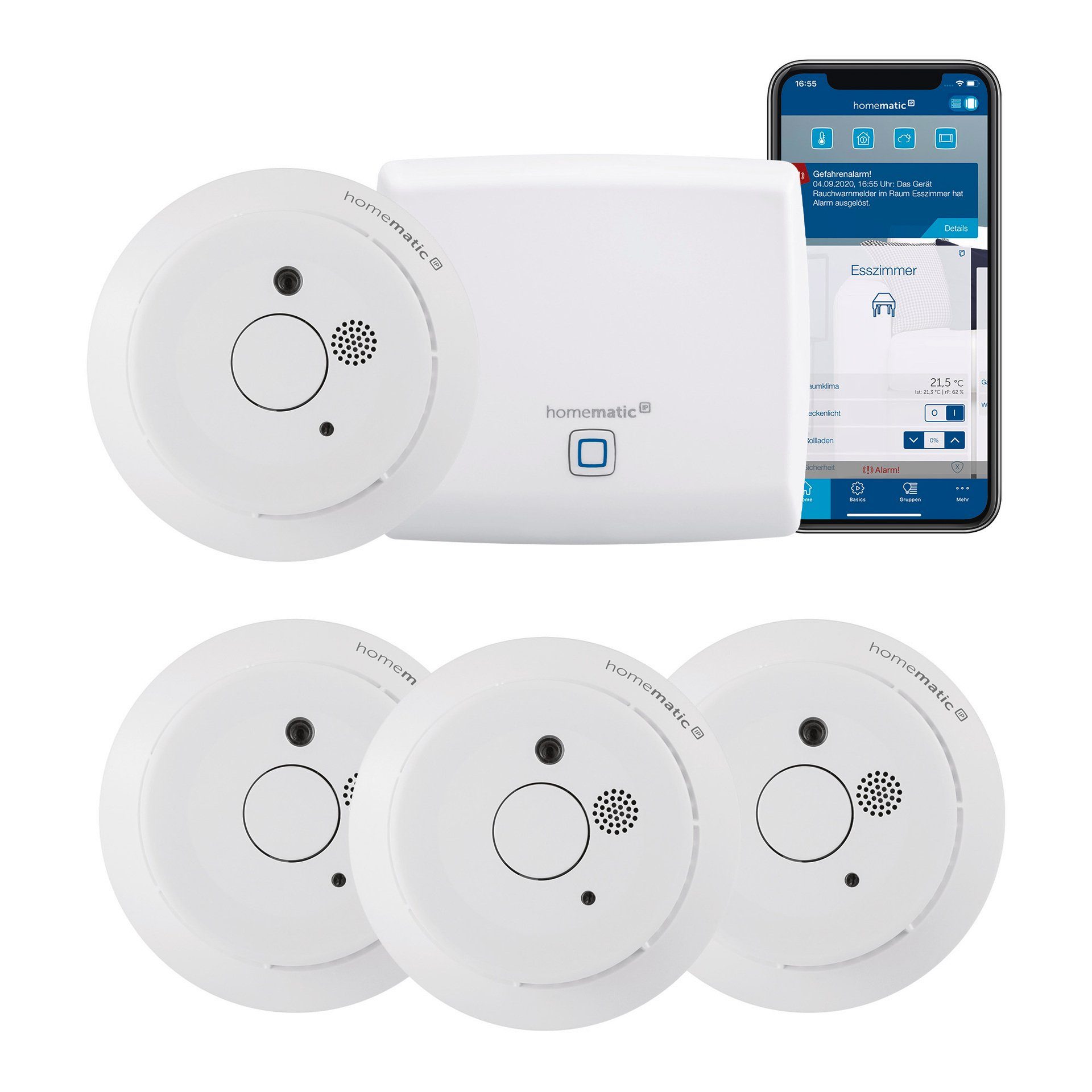 Homematic IP Bundle Starter Set Rauchwarnmelder + Rauchwarnmelder Smart-Home-Zubehör