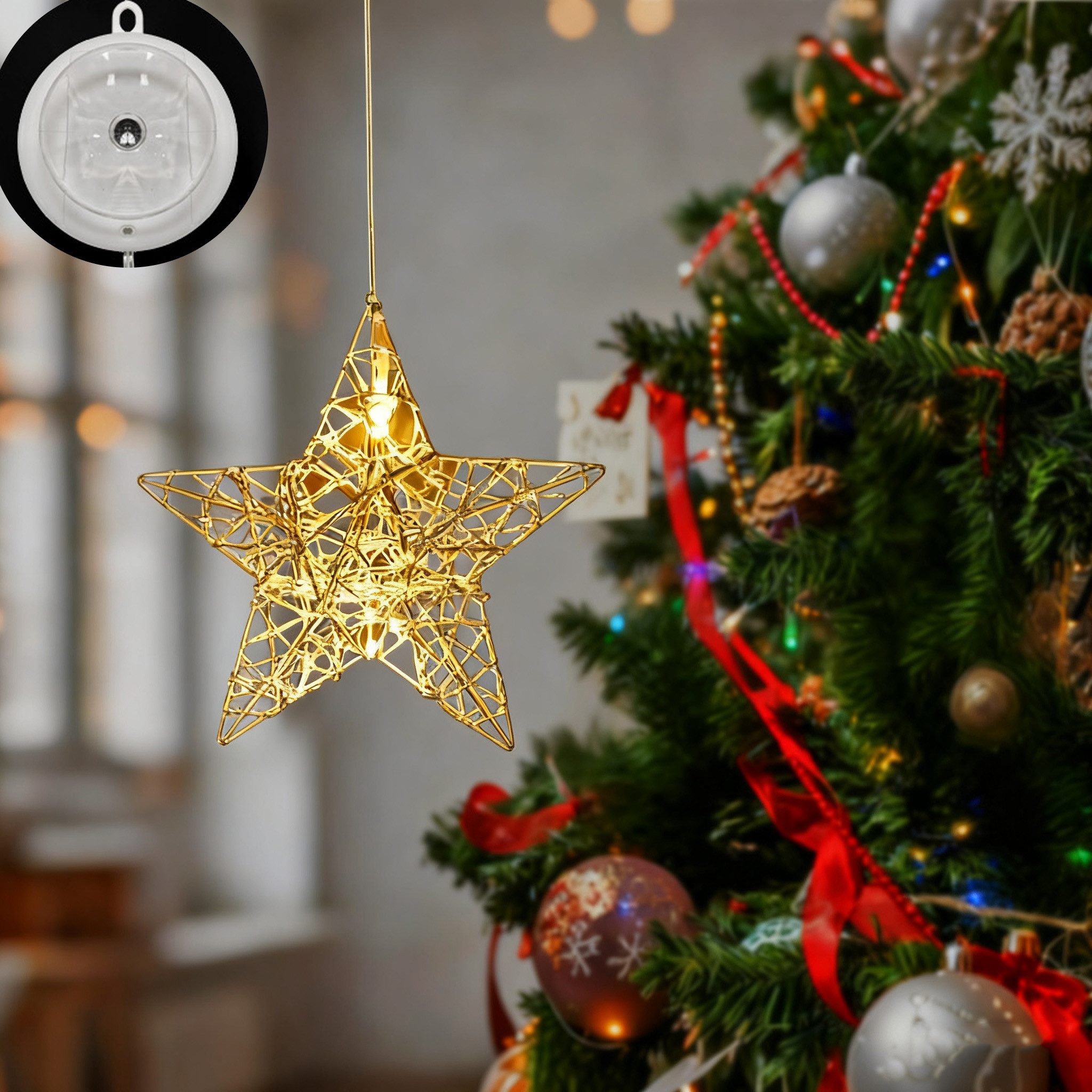 Salcar LED-Lichterkette LED Stern Warmweiß Ø15cm Fensterdeko Sterne LED Wei günstig online kaufen