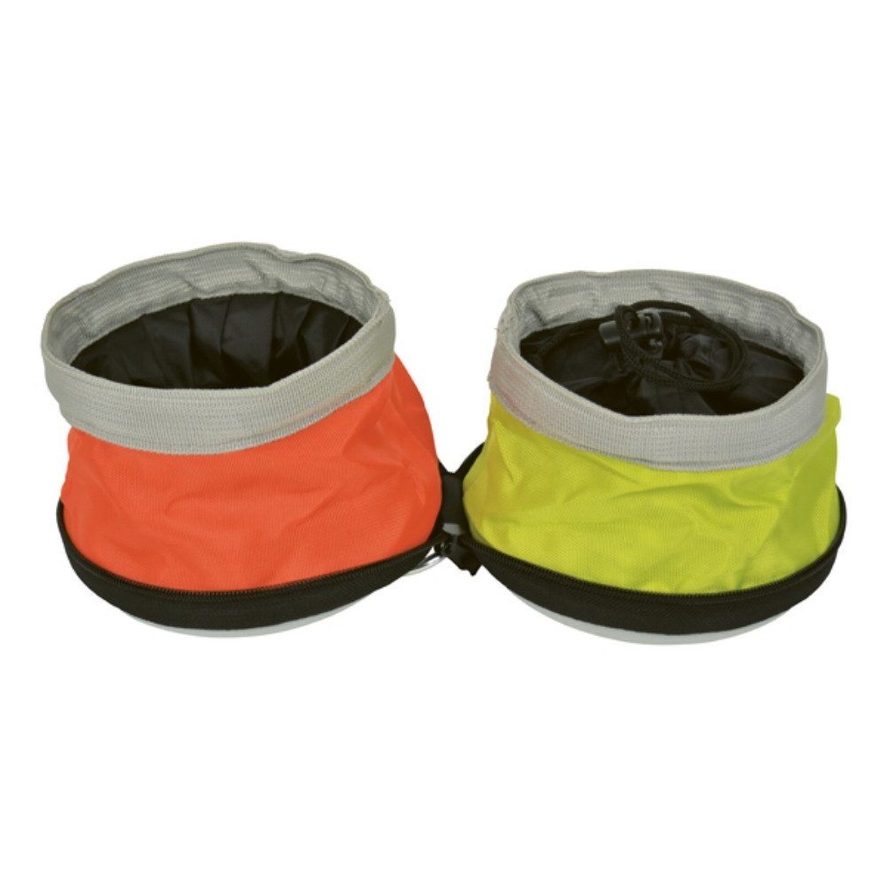 Pets Travel Reisenapf Faltbarer Reisenapf Trinknapf Futternapf, Polyester, Hundenapf 2in1 Set je Ø16,6cm