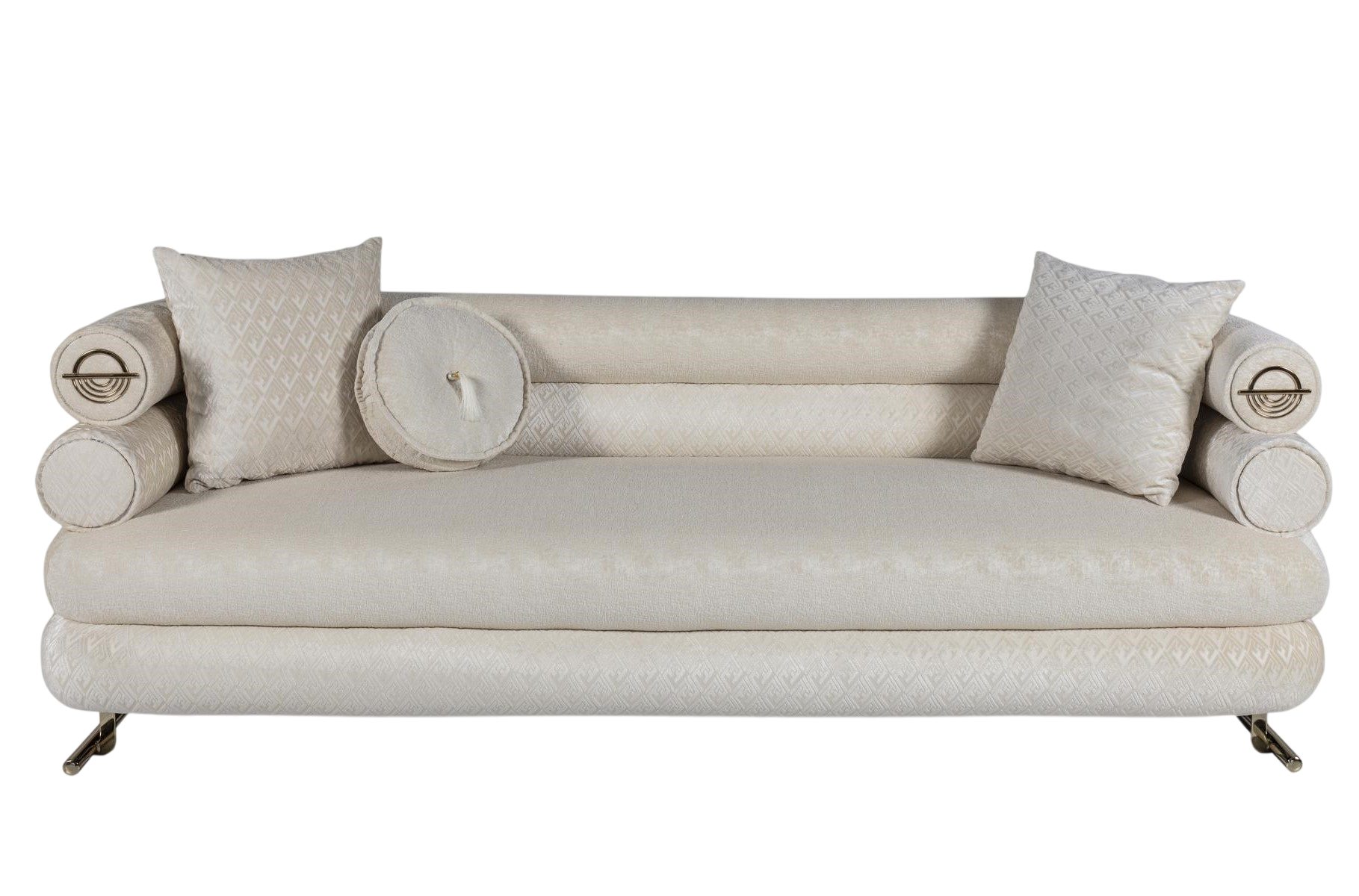 JVmoebel 3-Sitzer Moderne Couch aus hochwertigem Textil in Weiß mit großzügigen Polstern, 1 Teile, Made in Europe