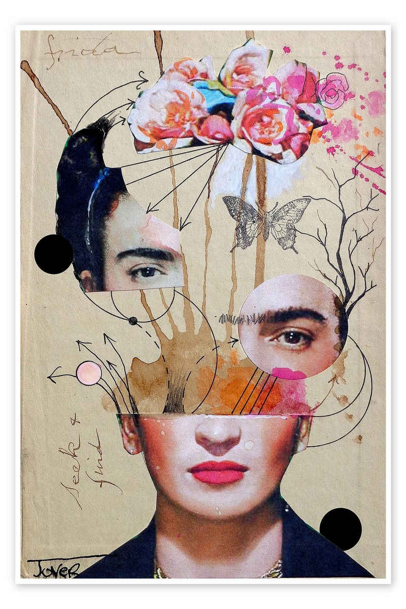 Posterlounge Poster Loui Jover, Frida Kahlo für Anfänger, Wohnzimmer Modern Illustration