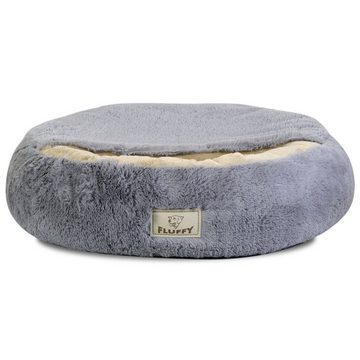 AIO Tierbett, Haustierbett mit Kapuze Shaggy Fluffy