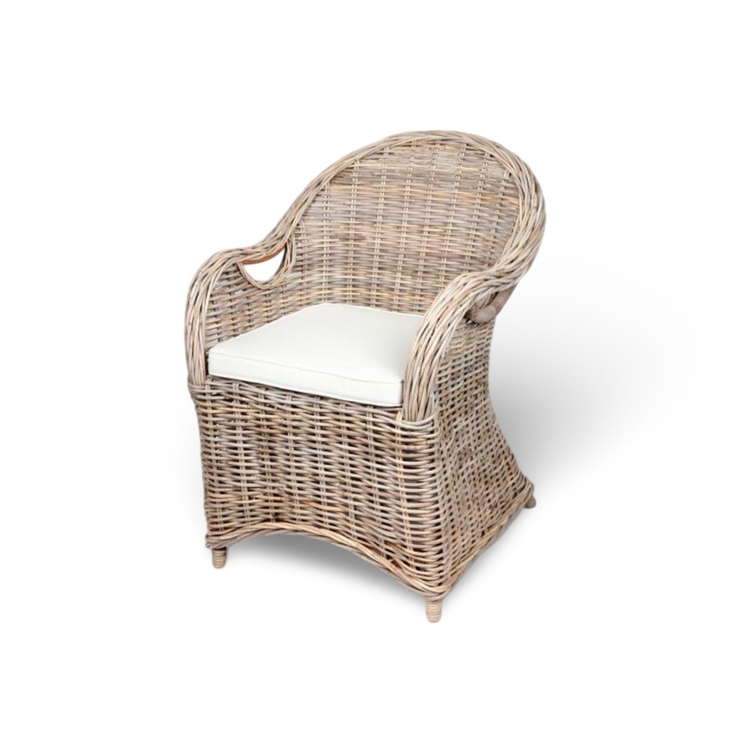 BURI Gartensessel Rattansessel mit Sitzkissen Sessel grau Stuhl Rattan Korb günstig online kaufen