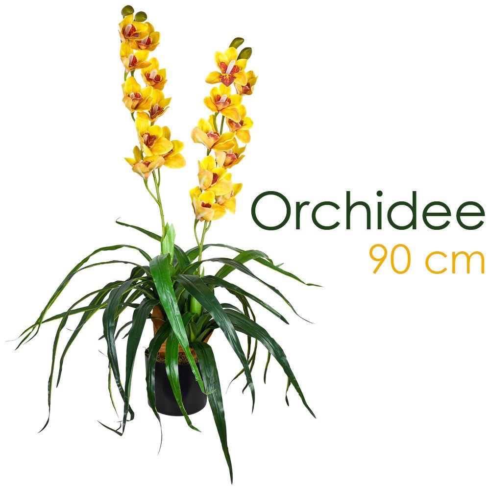 Kunstorchidee Künstliche Orchidee Pflanze Topfpflanze Kunstpflanze Pflanze Auswahl, Decovego