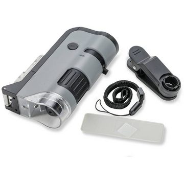 Carson Optical Carson MicroFlip 100x - 250x LED Pocket Mikroskop Labormikroskop (Zoomfunktion)
