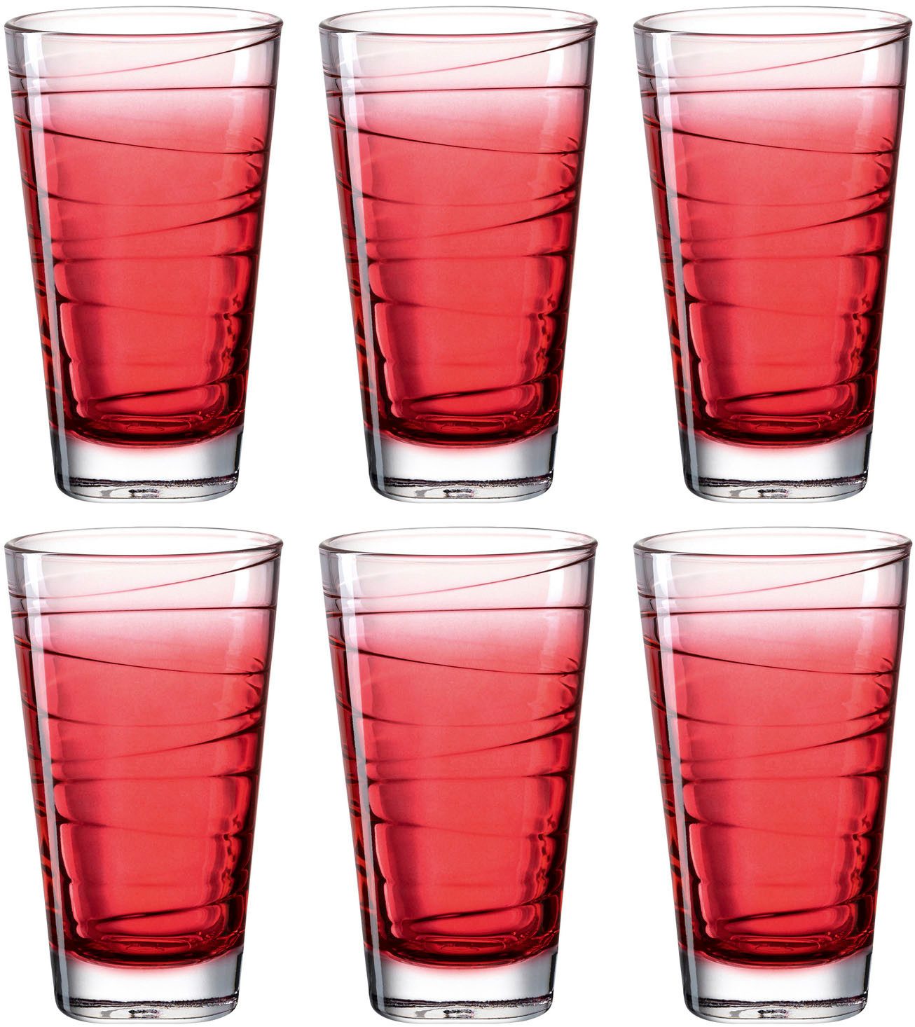 LEONARDO Longdrinkglas VARIO STRUTTURA, Glas, 280 ml, 6-teilig