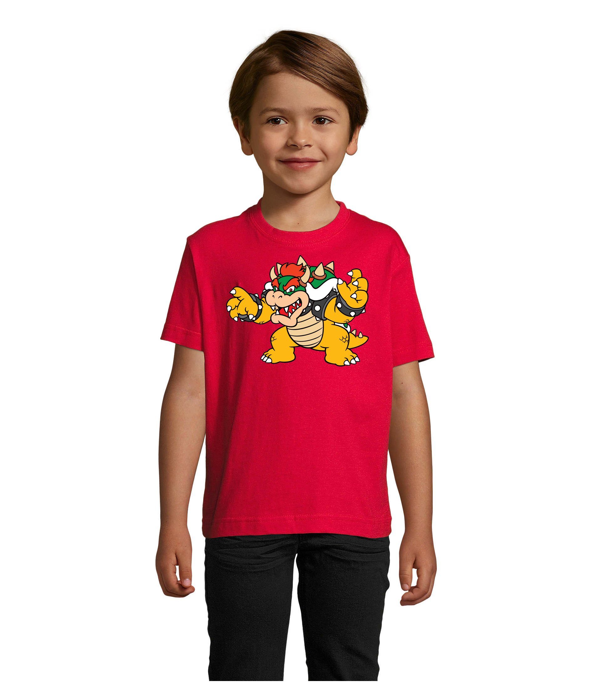 Blondie & Brownie T-Shirt Kinder Bowser Nintendo Mario Yoshi Luigi Game Gamer Konsole Rot