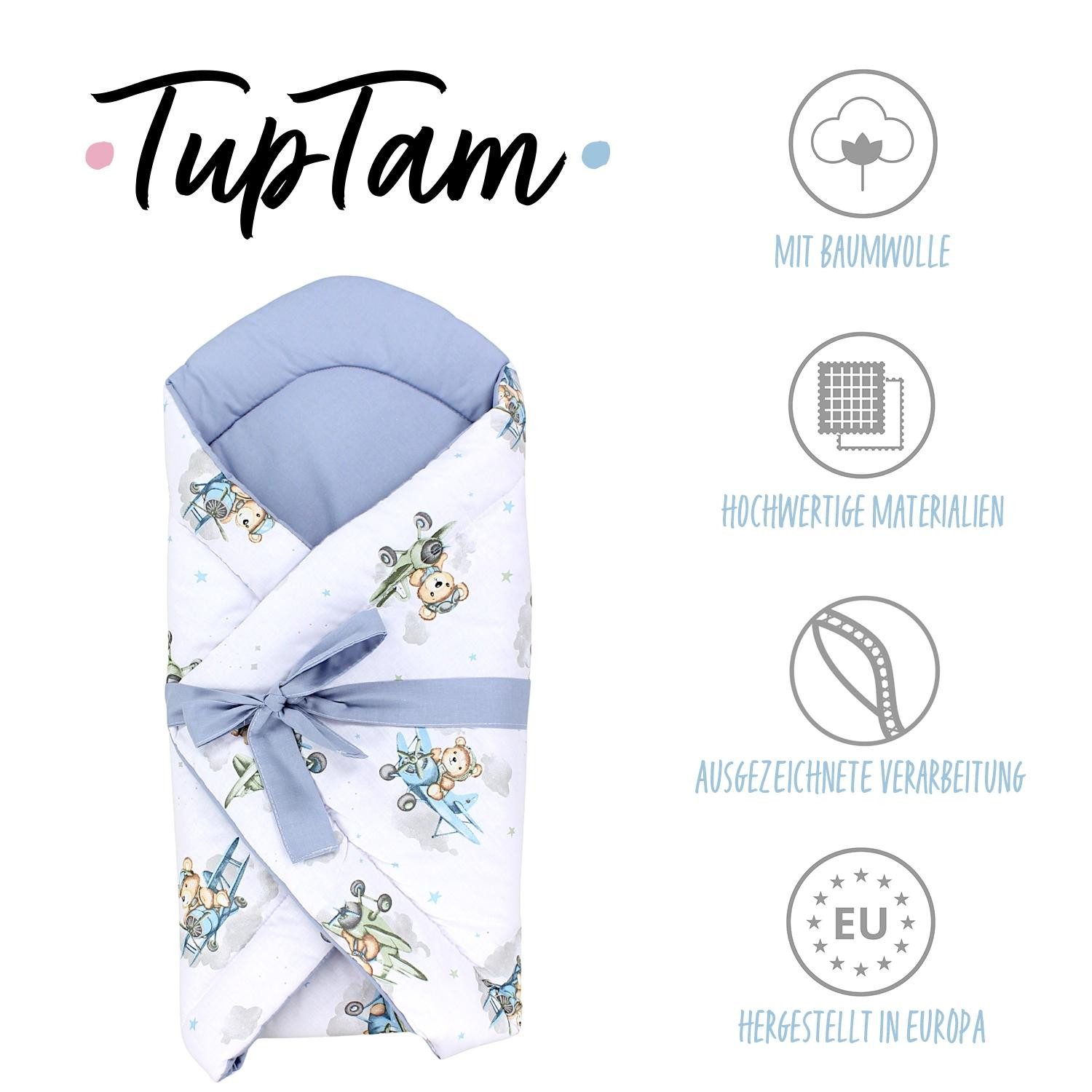 Einschlagdecke TupTam Unisex Baby Einschlagdecke mit Schleife, TupTam