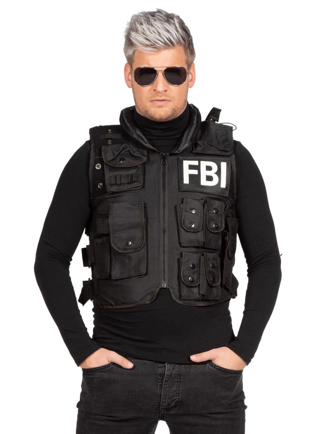 Polizei-Kostüm FBI Schutzweste Deluxe für Erwachsene