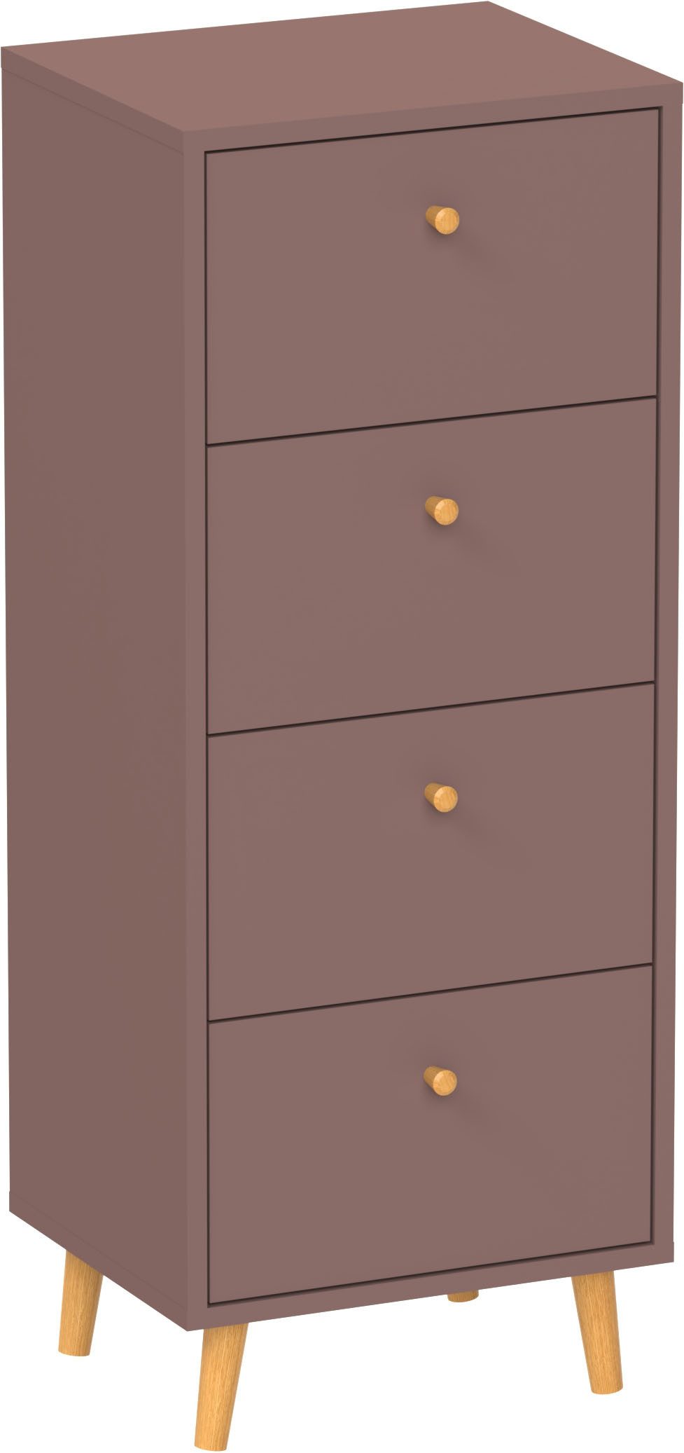 Schildmeyer Kommode Bjarne, modernes & zeitlose Farbe, Breite 40 cm, Made in Germany (1 St), Modernes & Zeitloses Design in Mauve, Made in Germany