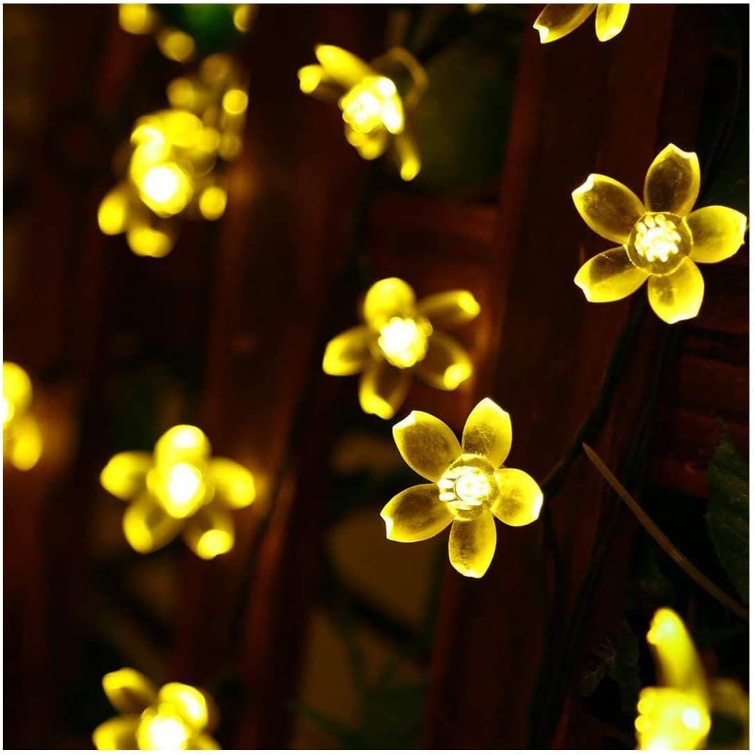 Solar Solar Haus Lichterkette Lichterkette für Gelb Oneid Lichterketten,100LED Außen, Blumen