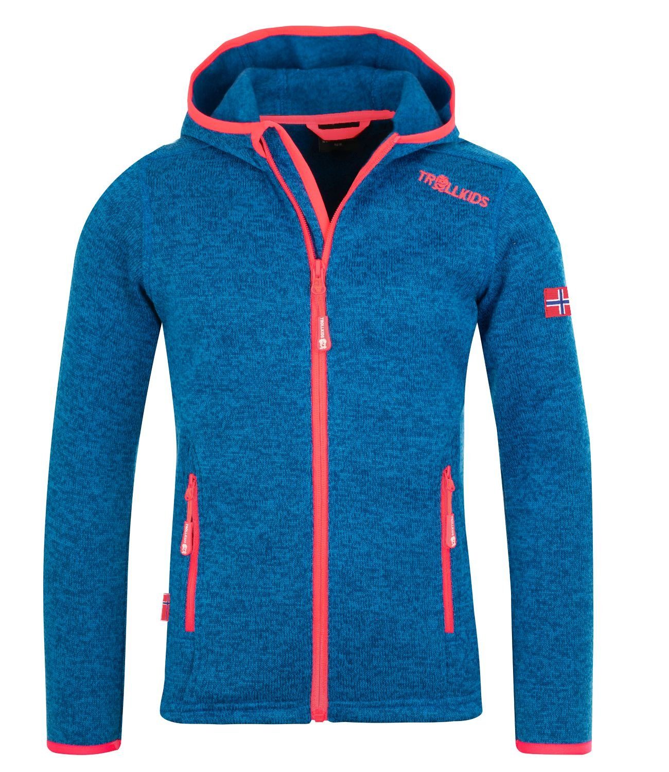 TROLLKIDS Hoodie Jondalen XT Mitteblau/Coral