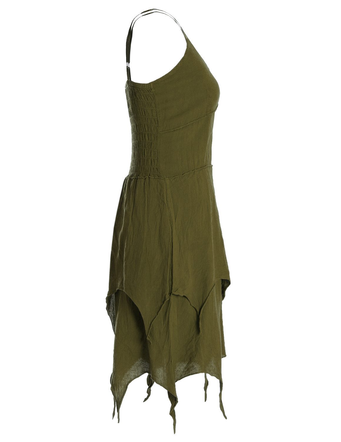 Vishes Zipfelkleid Sommerkleid Lagenlook Baumwolle Spaghettiträger Alternative Mode, Boho, Hippie, Ethno, Festival – Bild 3 von 4
