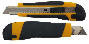 varivendo Cuttermesser 6 x Profi-Cuttermesser 18mm schwarz/gelb mit Auto-Lock Teppichmesser, Klinge: 1,80 cm, (Set, 6-tlg., Cuttermesser), Cutter Automatikmesser Dachdeckermesser Sicherheitsmesser