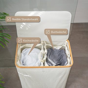 bremermann Wäschekorb Wäschesammler mit herausnehmbarem Sack und Deckel, ca. 145 L, beige