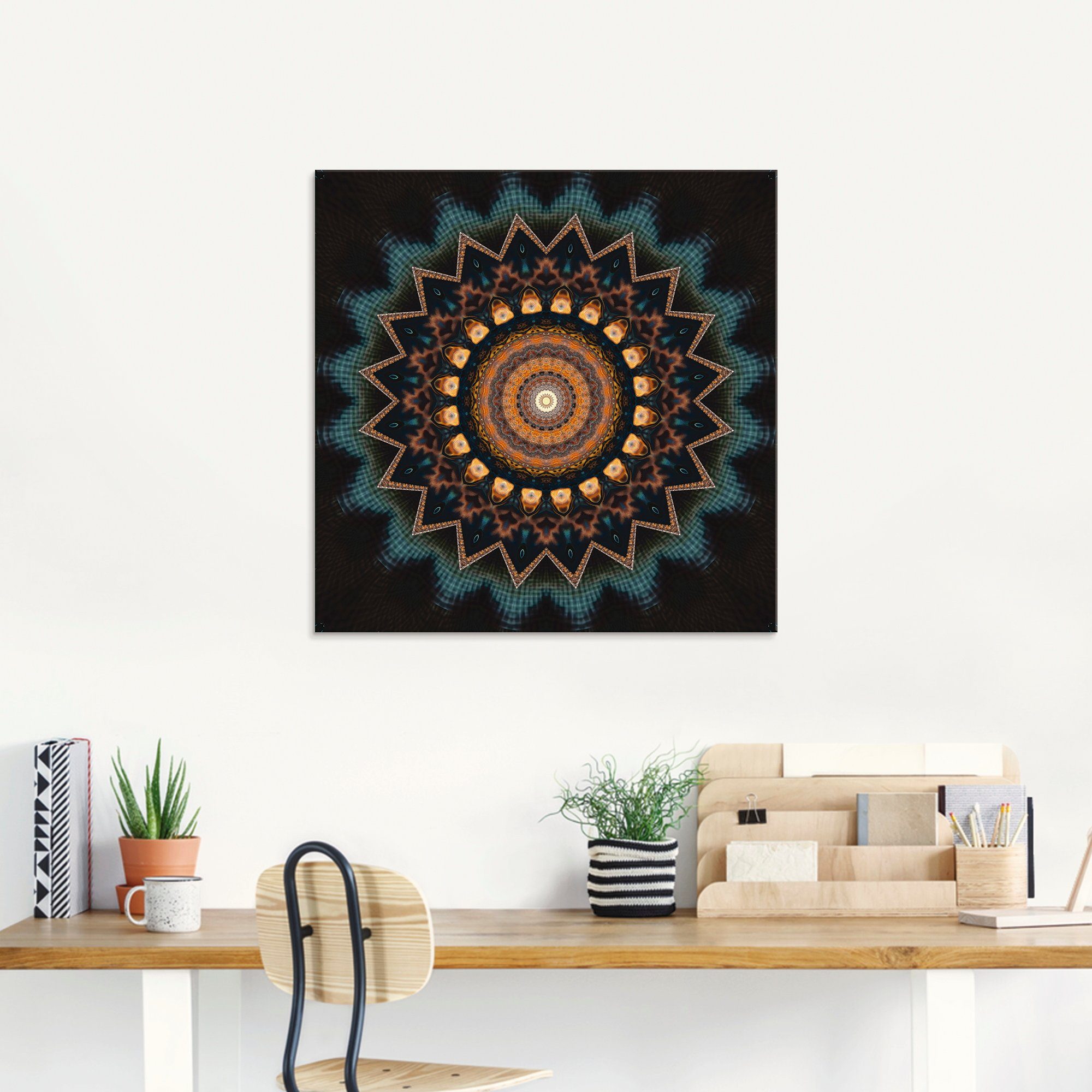 Artland Glasbild Mandala kosmisches Bewusstsein, Muster (1 St), in verschiedenen Größen