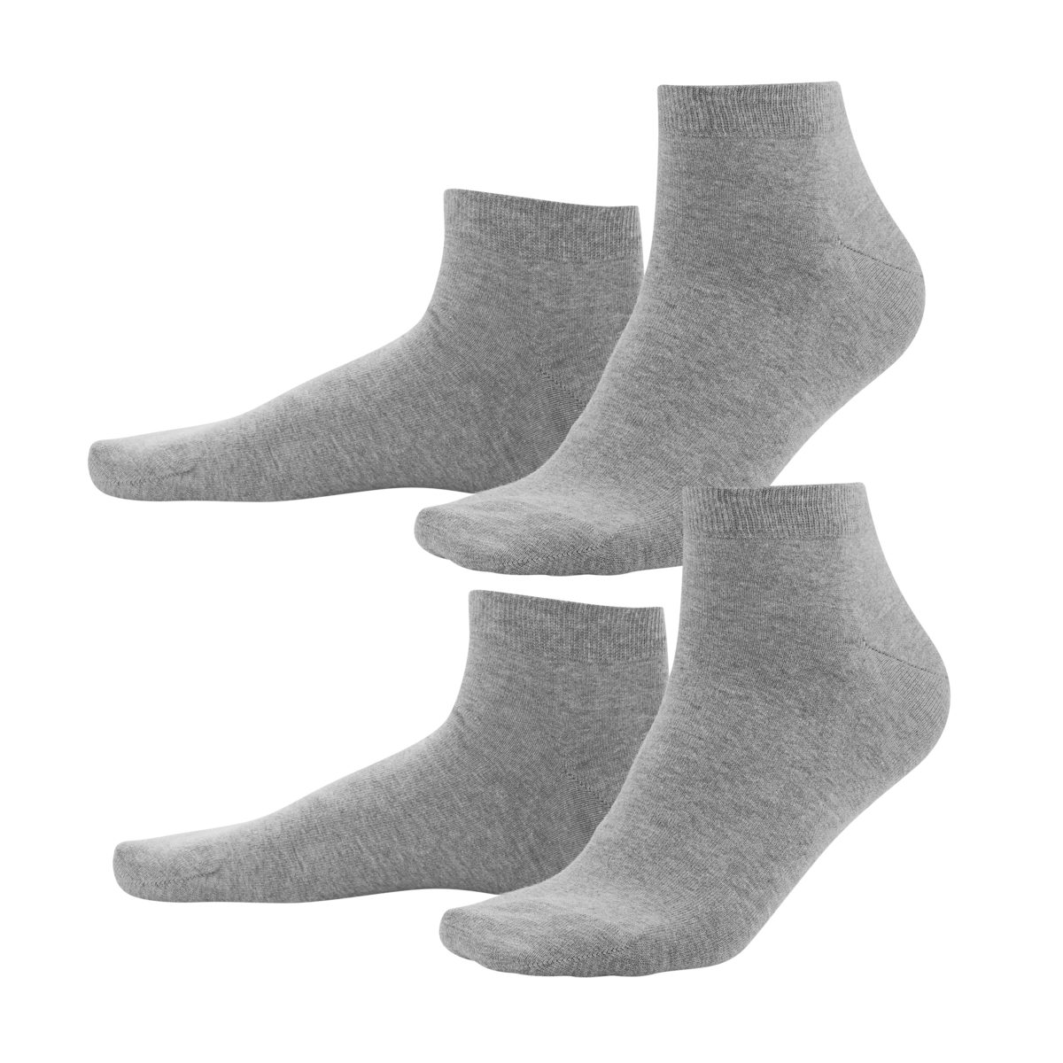 LIVING CRAFTS Sneakersocken CURT Knöchelhoch und schmale Feinripp-Bündchen Stone Grey