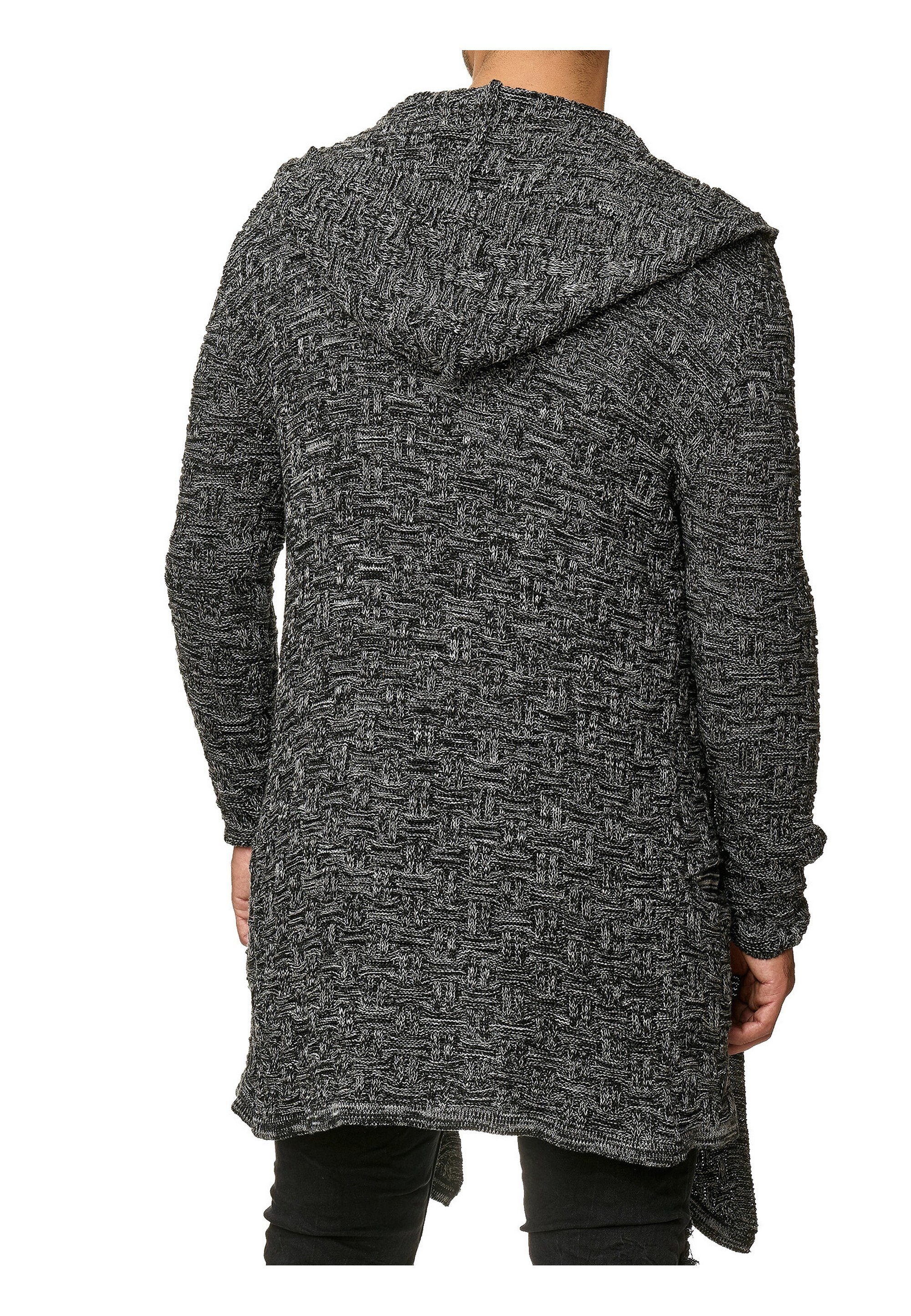 mit anthrazit RedBridge asymmetrischem Strickjacke Shreveport Schnitt