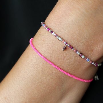 juni Perlenarmband Set Armband-Set Pink Wildflower, hergestellt in Deutschland