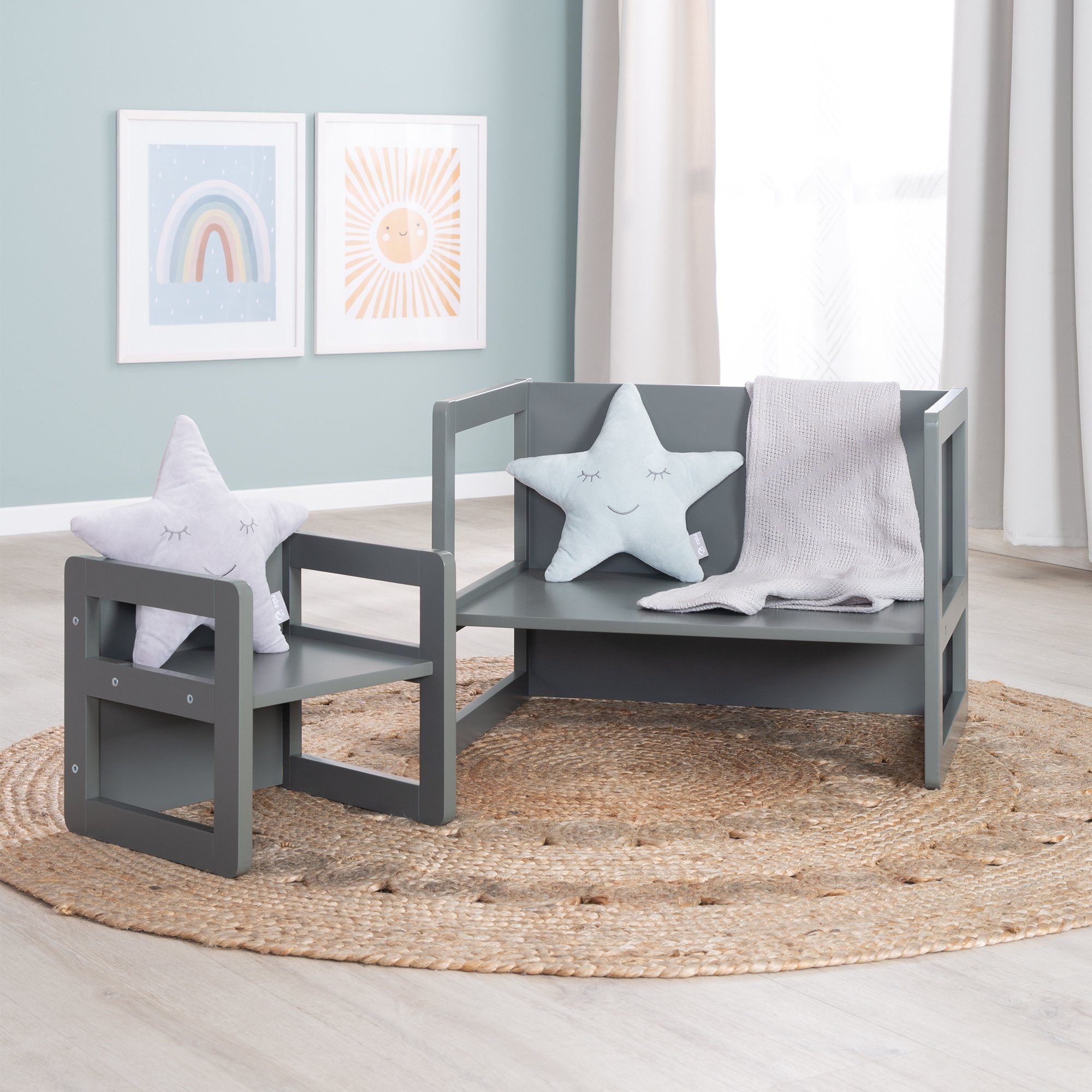 roba® Kindersitzgruppe 3in1 Wendehocker, zum Tisch günstig online kaufen