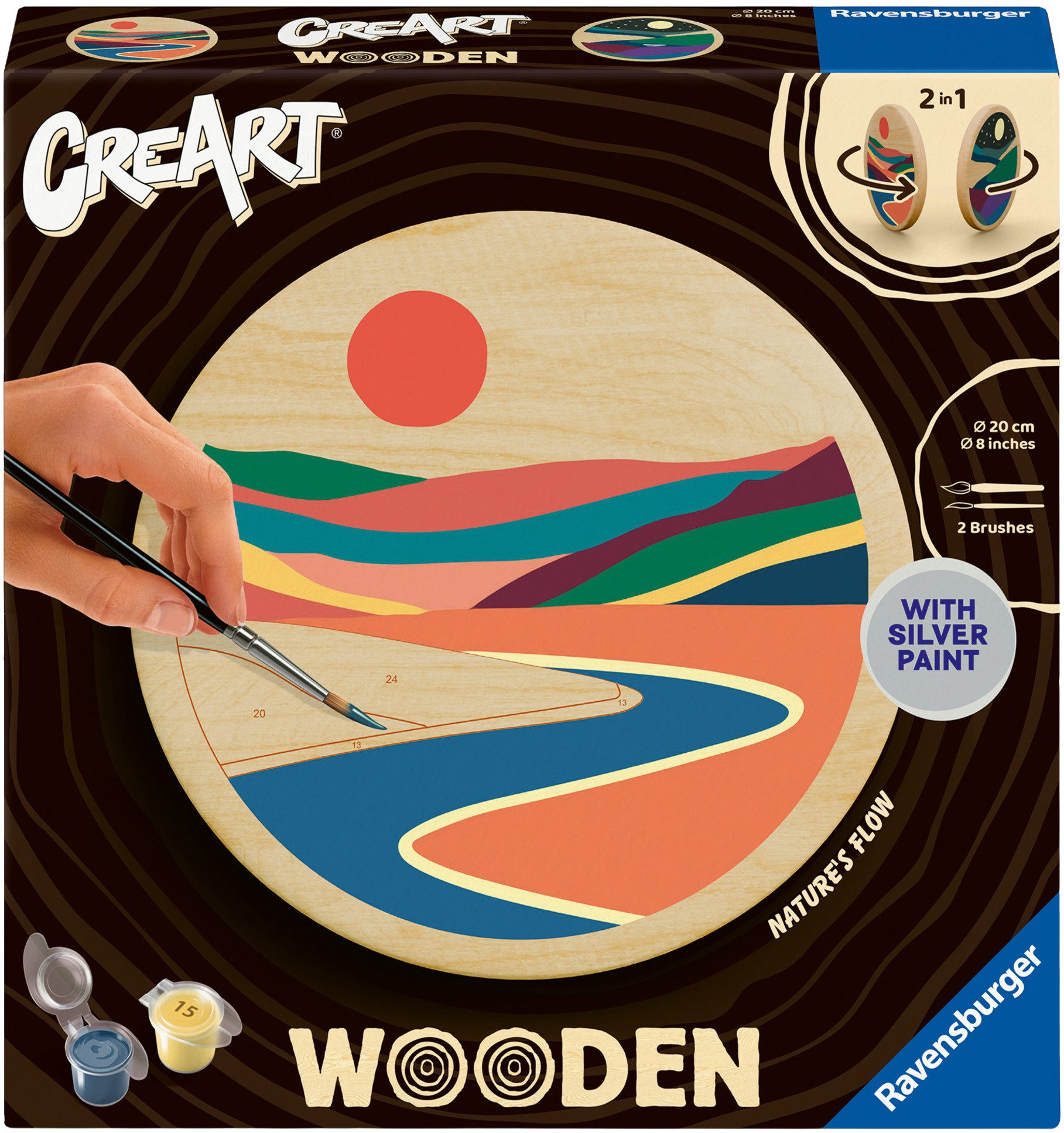 Ravensburger Malen nach Zahlen CreArt, Wooden, Fluss der Natur, Made in Europe