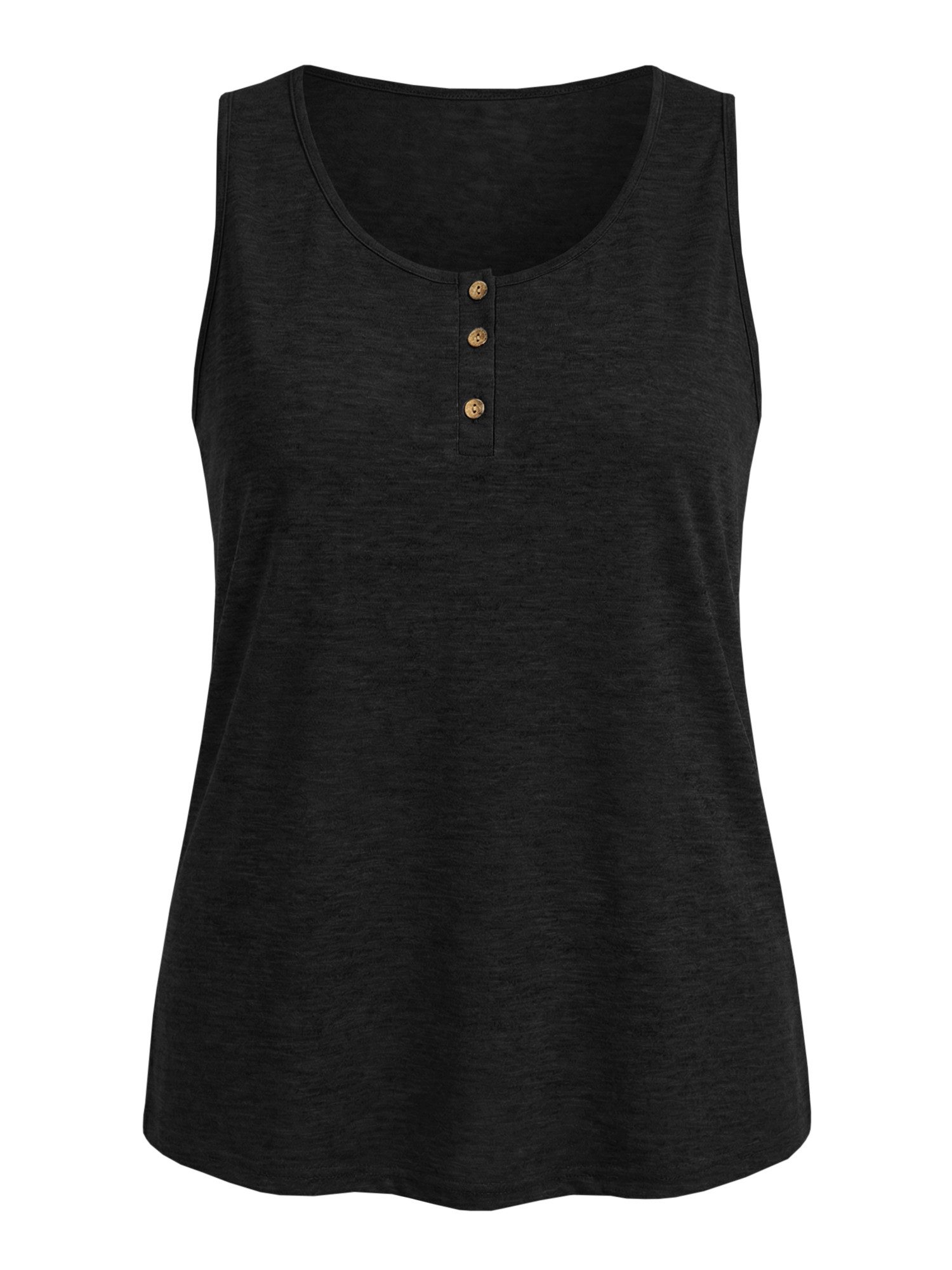 Imily Bela Tanktop Damen Plus Size Ärmelloses Henley-Sommershirt (Packung, 1-tlg., 1per-Pack) Einfarbig
