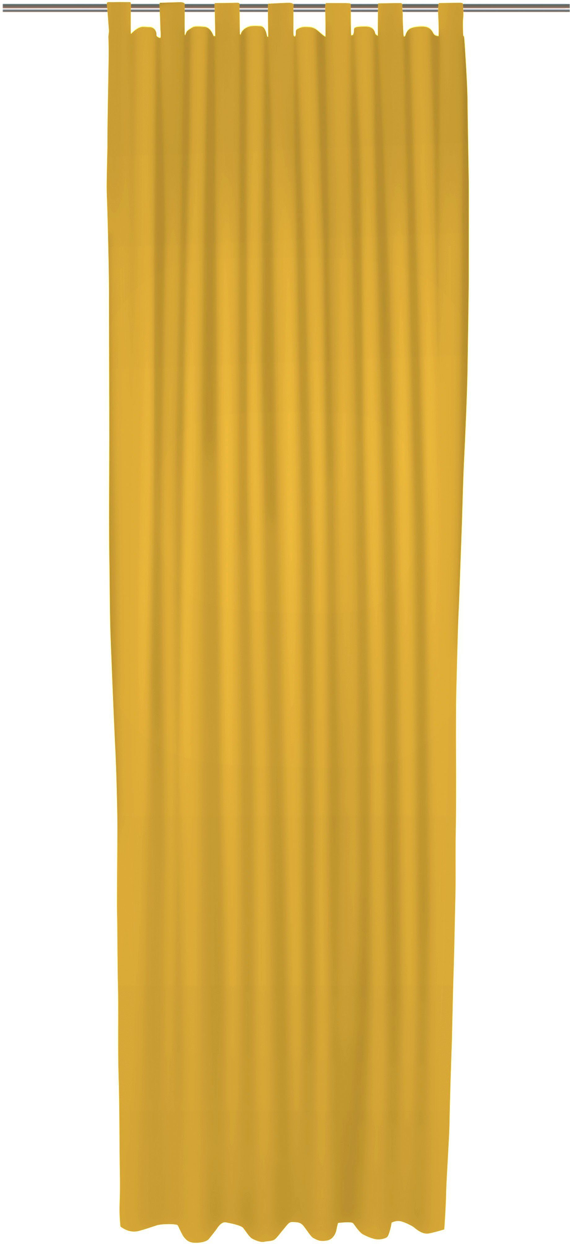 Vorhang Umea, Wirth, Schlaufen (1 St), blickdicht, Jacquard goldfarben | Fertiggardinen