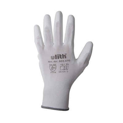 Scorprotect® Arbeitshandschuhe Arbeitshandschuhe Handschuhe PU / Nylon Feinstrick weiß Größe 10