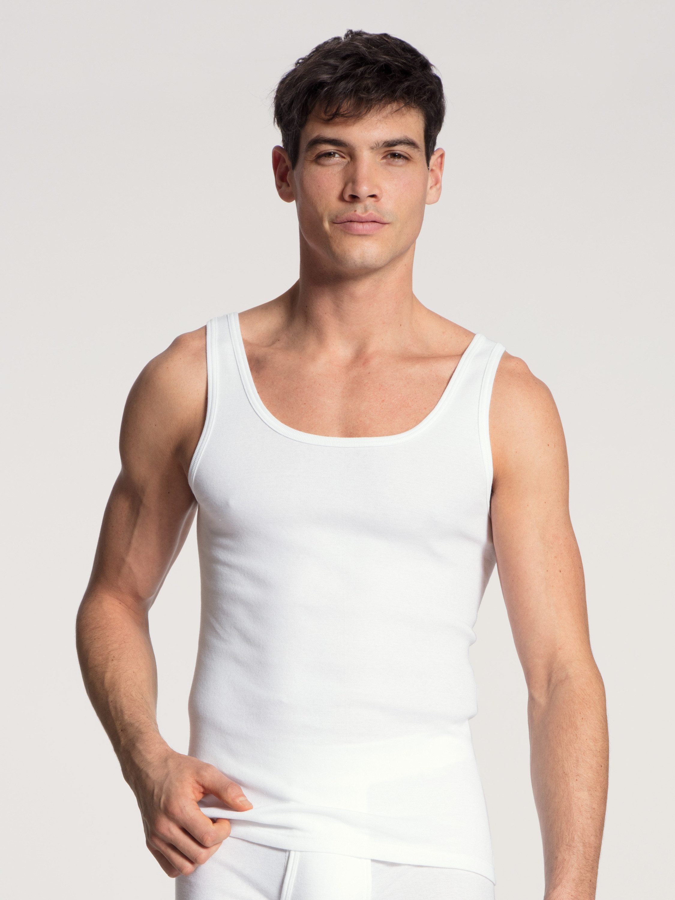 CALIDA Unterhemd Cotton 1:1 Herren (1-St) aus besonders weicher, hautfreundlicher Baumwolle, Feinripp