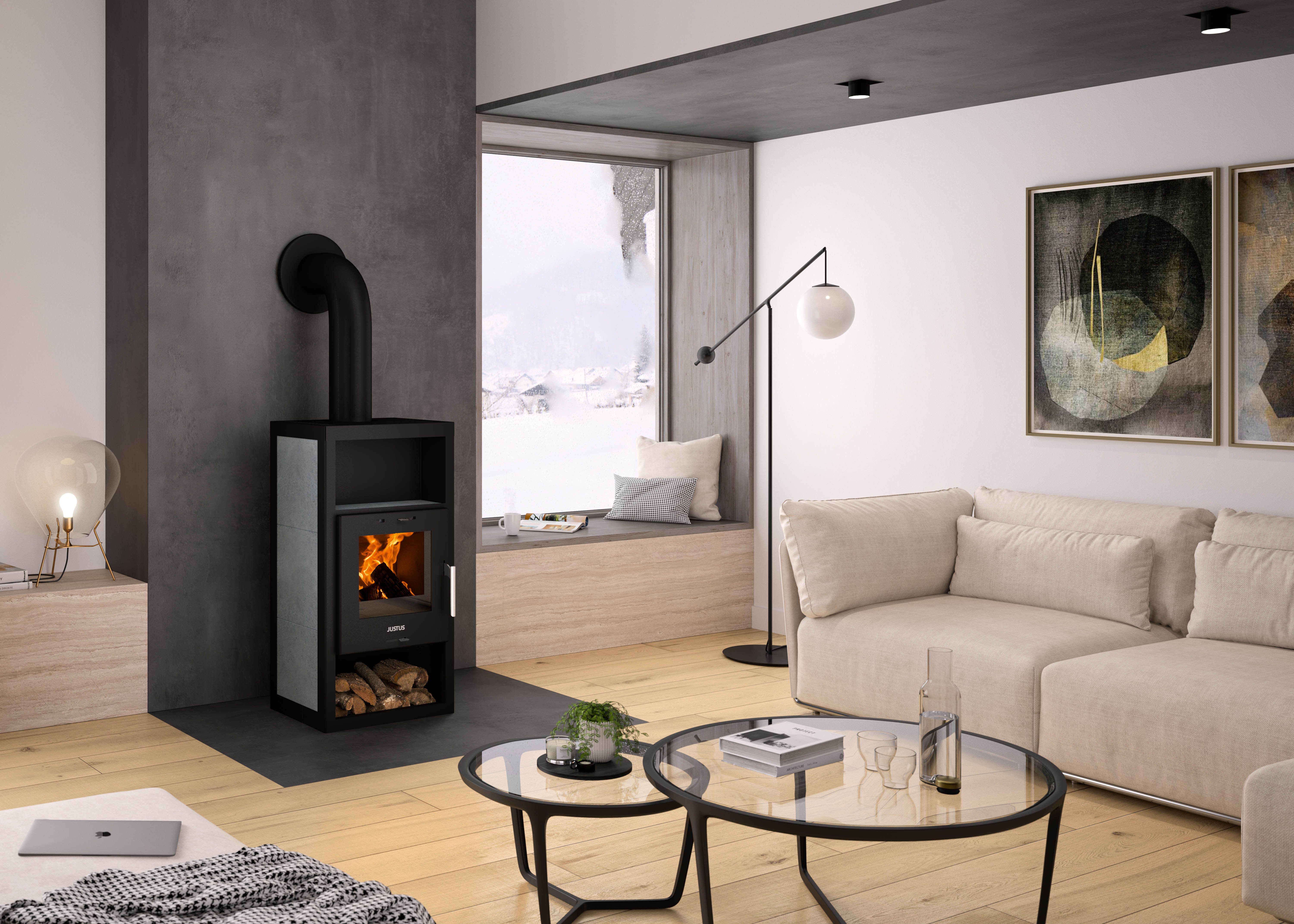 JUSTUS Kaminofen »Texas« Specksteinkeramik Korpus Stahl Schwarz, 6 kW, Zeit günstig online kaufen