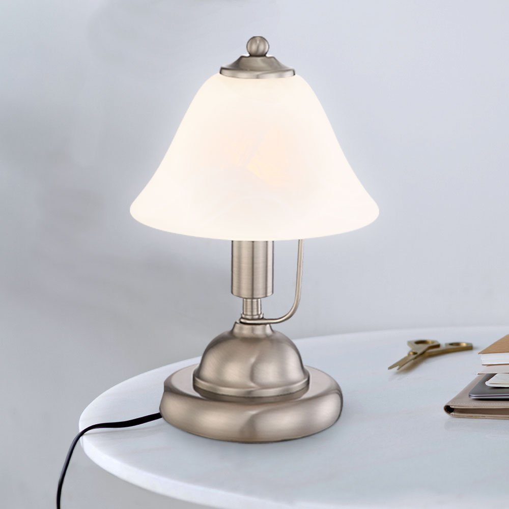 GLOBO LIGHTING Tischleuchte, Tischleuchte mit Touchdimmer Tischlampe Nickel günstig online kaufen