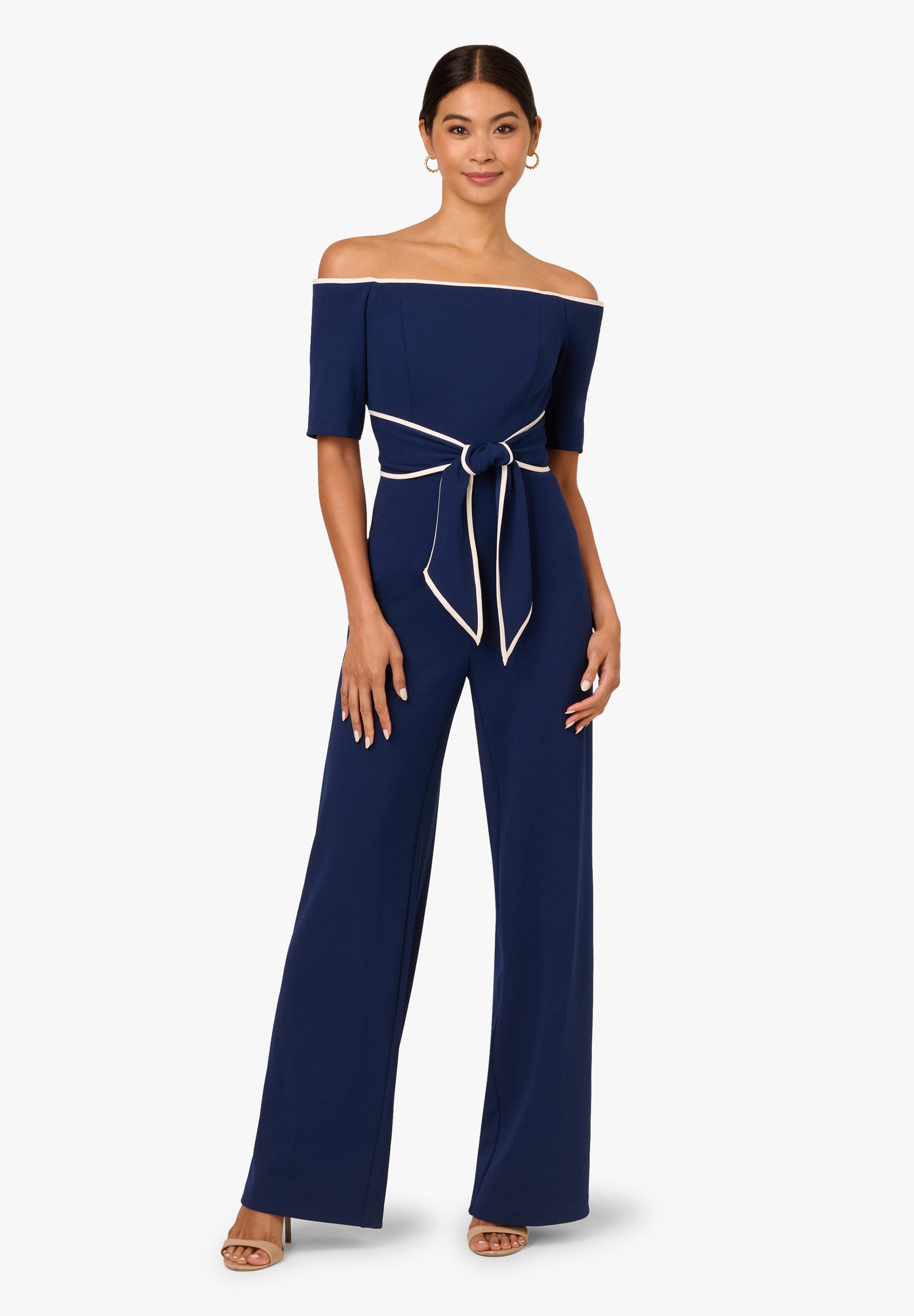 Jumpsuit Knit Crepe Tie Jumpsuit