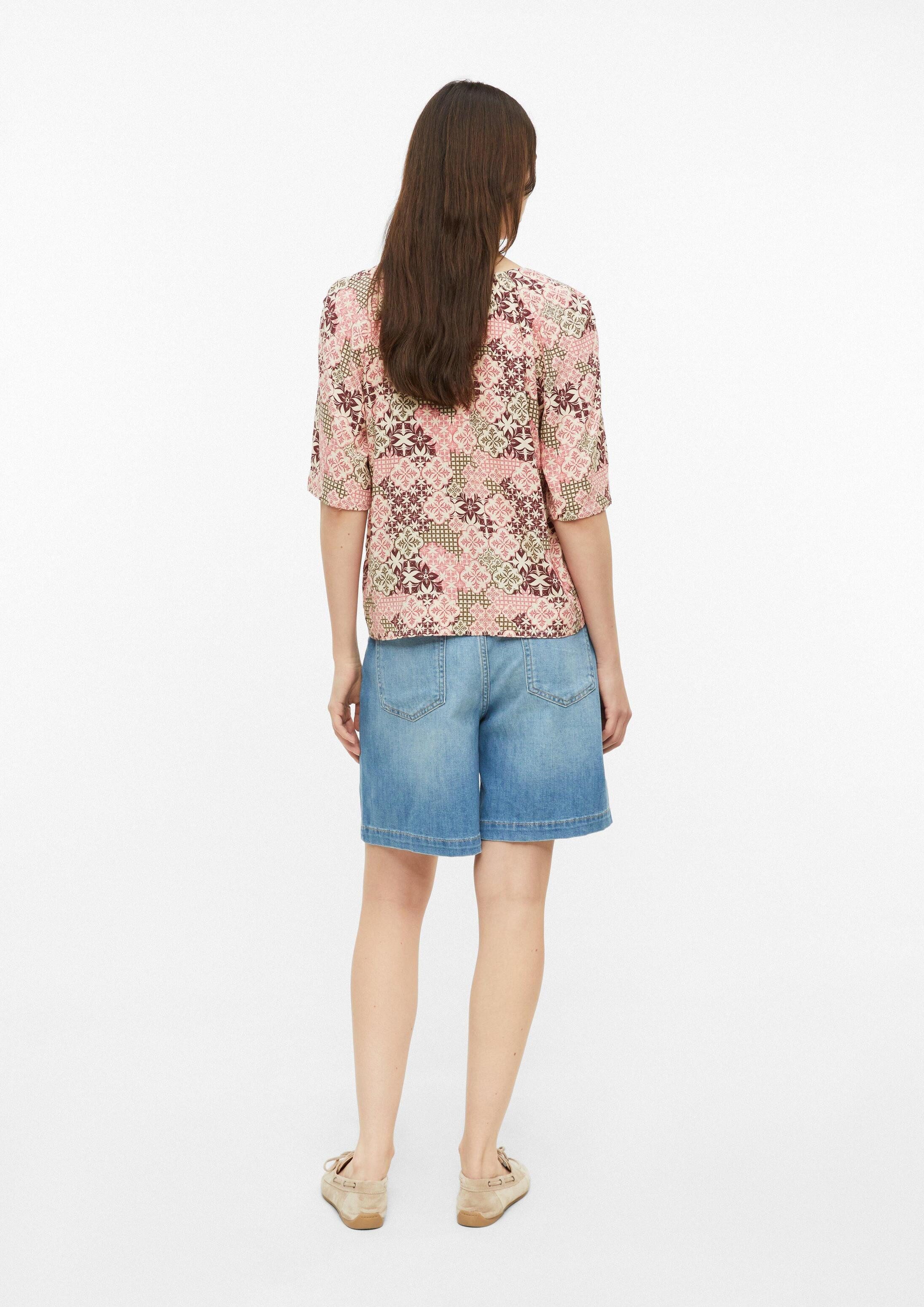 s.Oliver Kurzarmbluse Bluse Gecrêpte Bluse aus Viskosemix