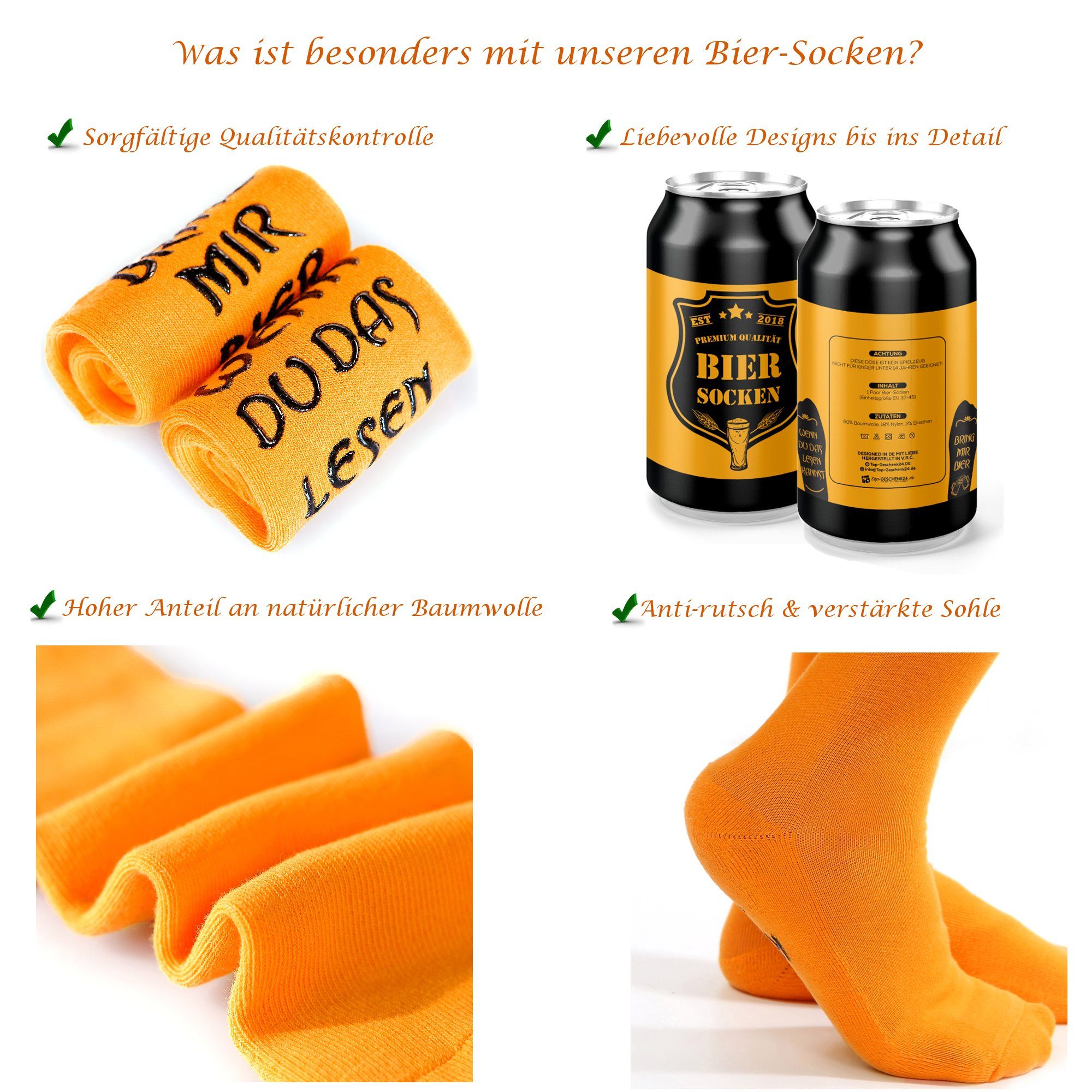 Lucadeau Freizeitsocken Geschenk Männer – Lustige Spruch-Socken in Bierdose rutschfest, Gr. 37-44, Geschenke für Männer, Geburtstagsgeschenk