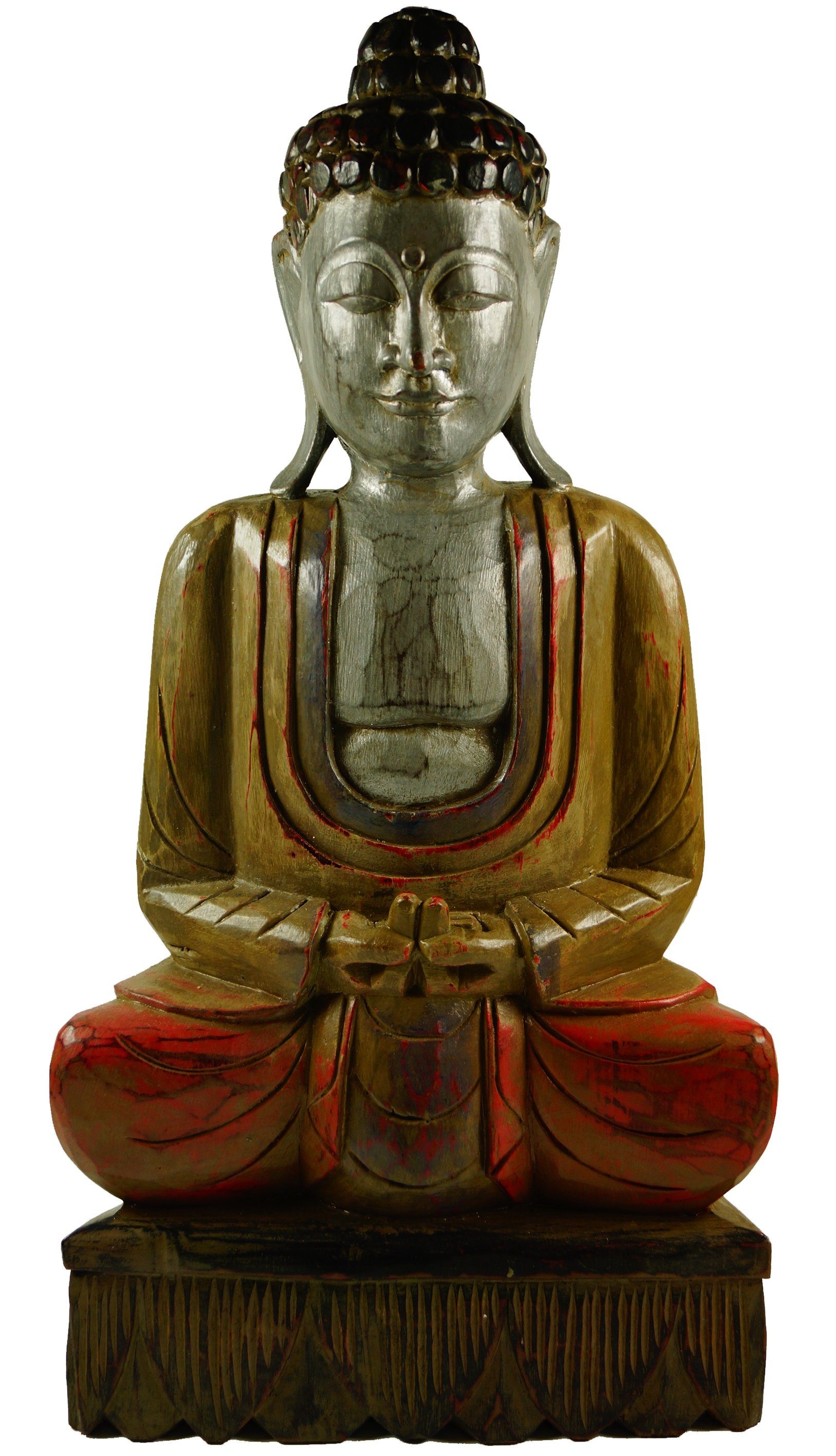 Dhyana Guru-Shop Mudra Großer Buddhafigur Holzbuddha,