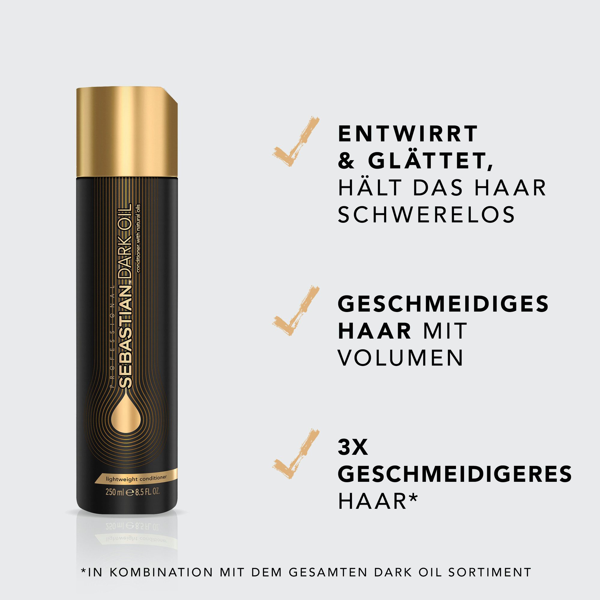 Sebastian Professional Haarspülung DARK OIL CONDITIONER, leichte Pflege, reichhaltige Öle, sorgt für geschmeidiges Haar
