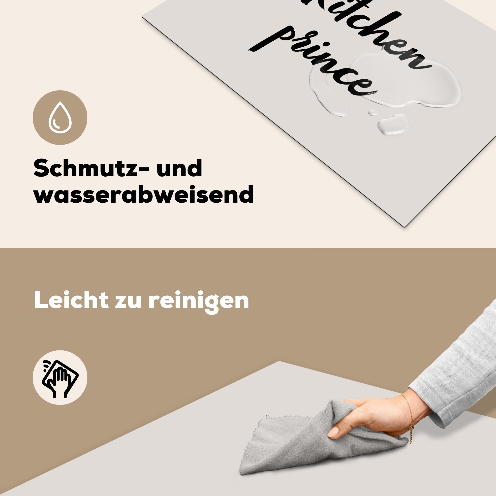 - Küche küche für tlg), Ceranfeldabdeckung, - Vinyl, (1 83x51 Arbeitsplatte - MuchoWow Küchenprinz - Herdblende-/Abdeckplatte cm, Induktionsschutz Induktion, Männer - Zitate