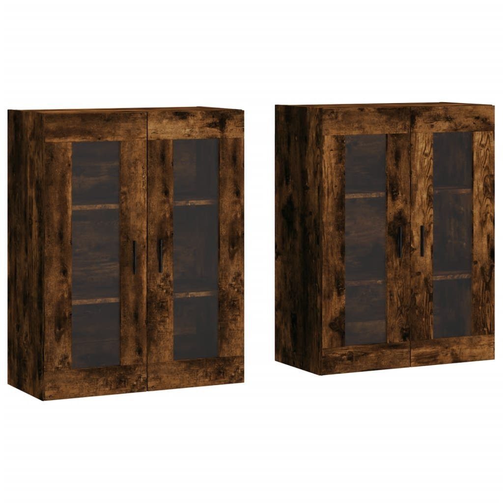 vidaXL Sideboard Wandschränke 2 Stk. Räuchereiche günstig online kaufen