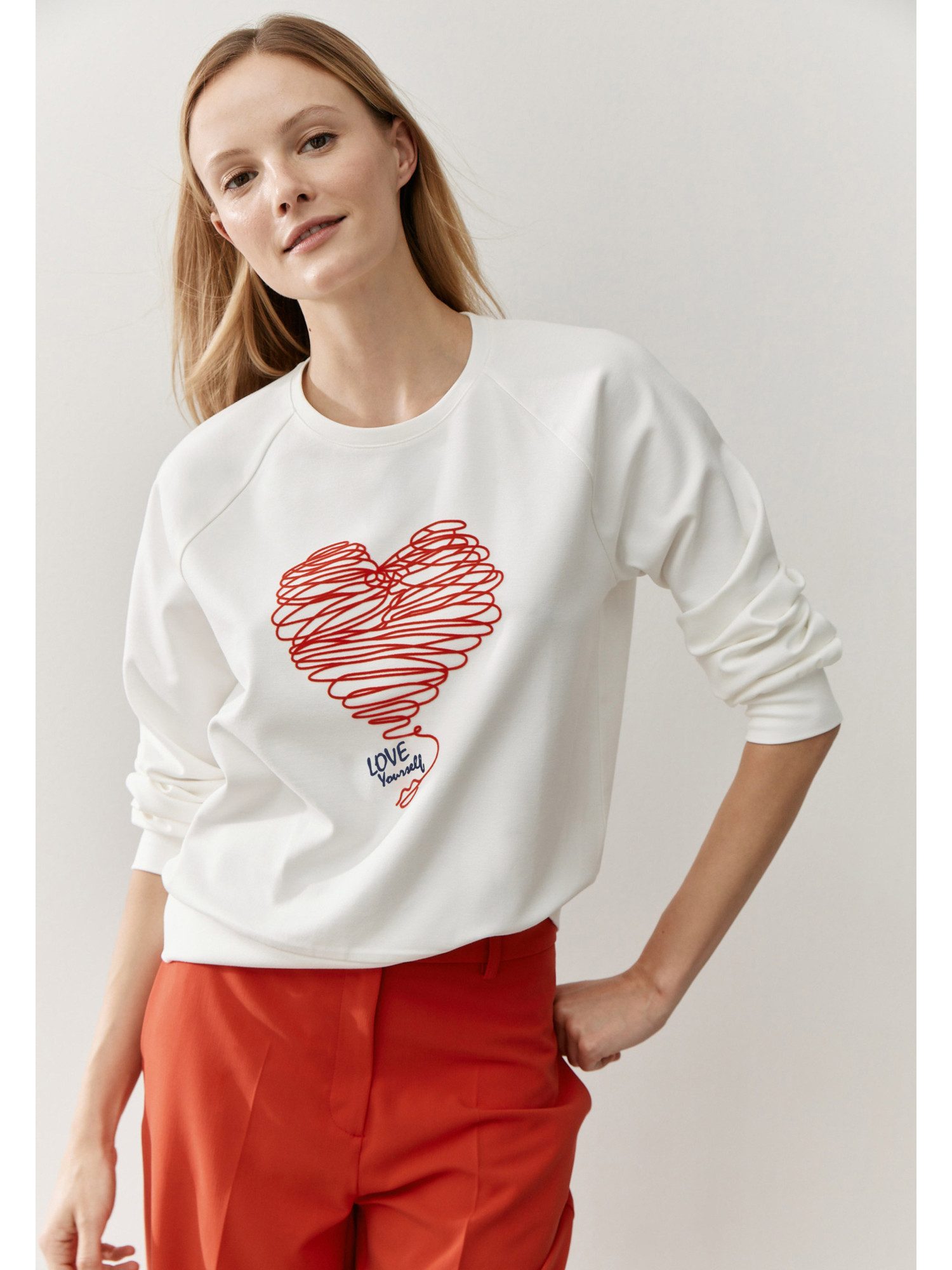 MORE&MORE Sweatshirt süßes Langarm-Sweatshirt, Herz