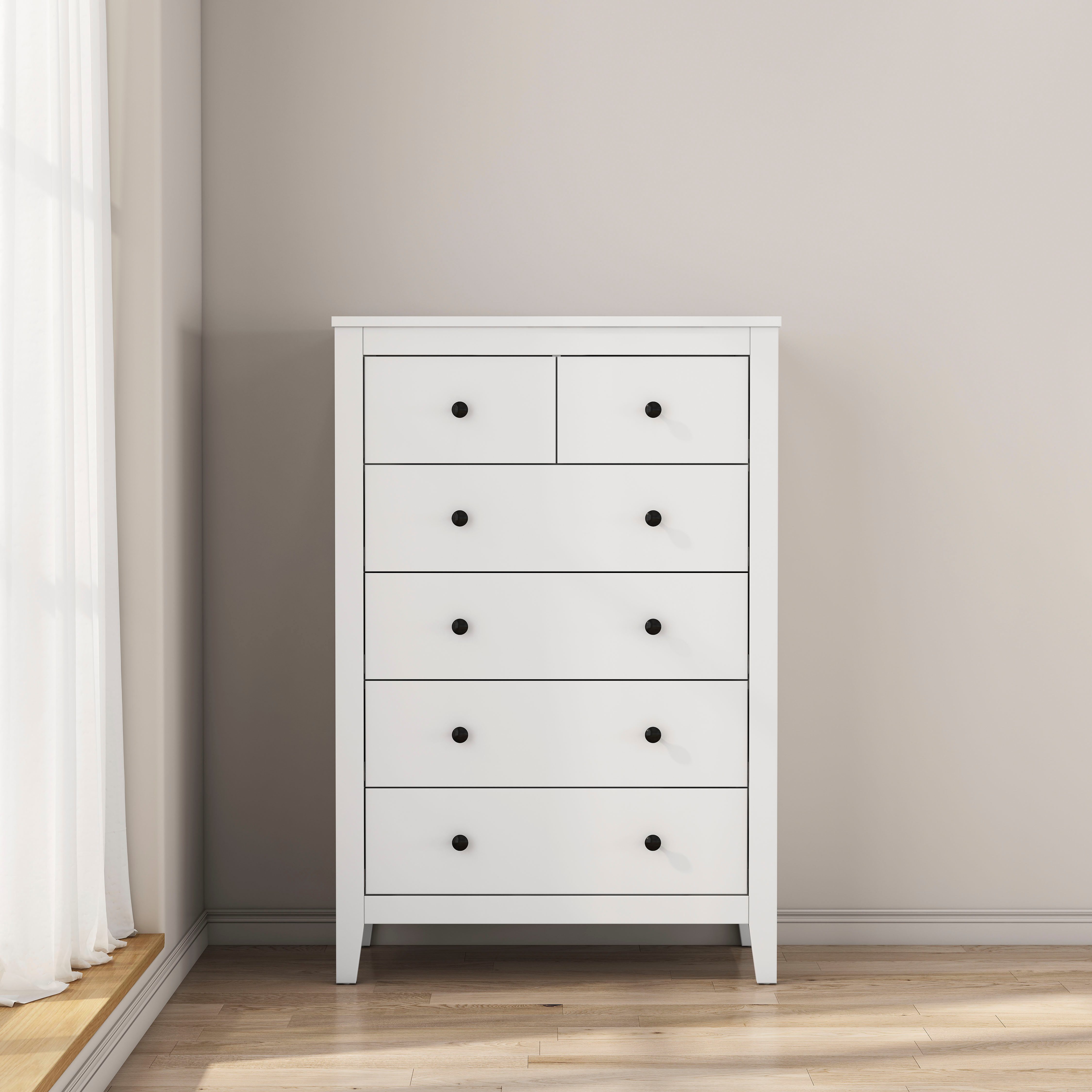 OTTO home Kommode Avelin, Melaminoberfläche, schwarze Metallgriffe, Breite 80 cm