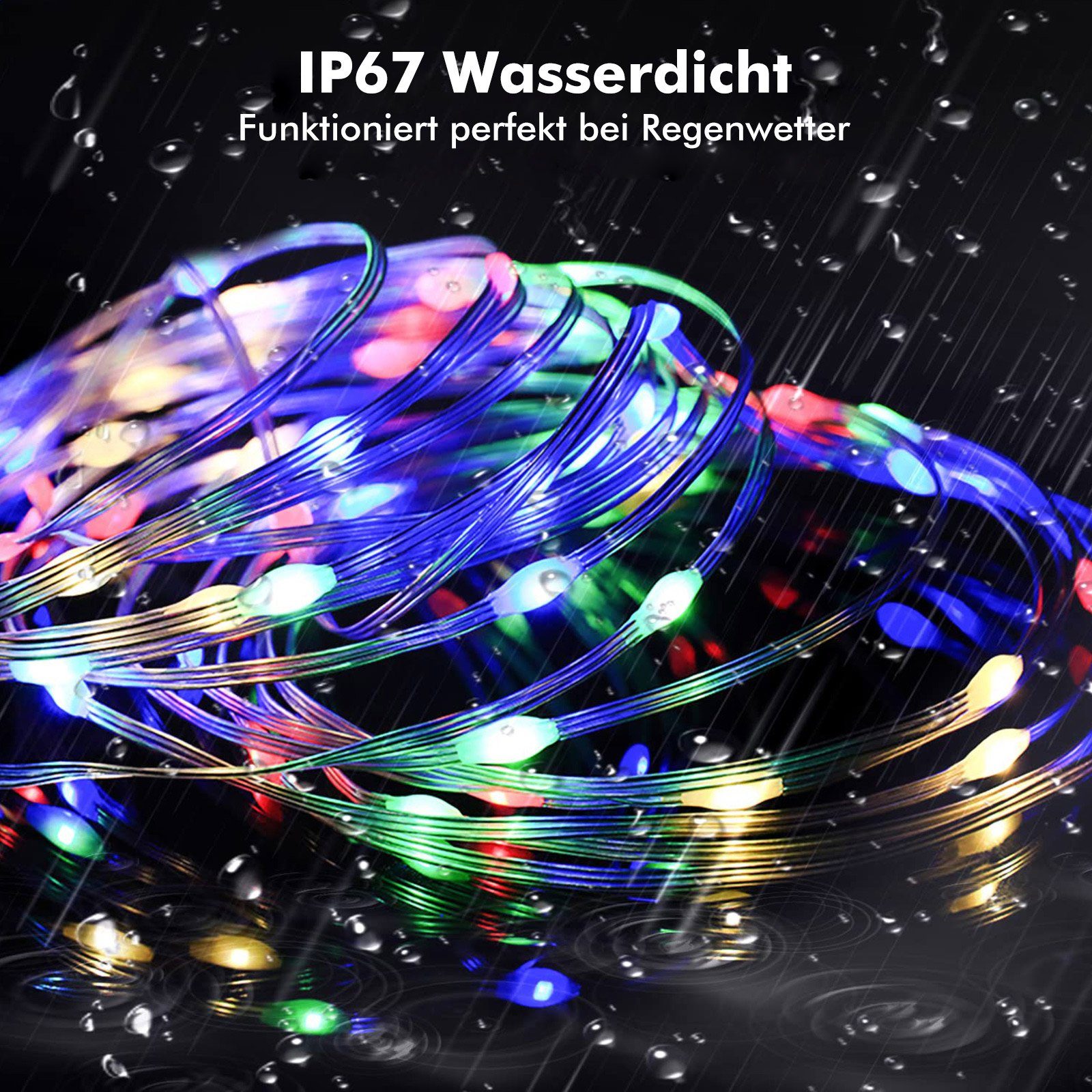Rosnek LED Stripe Smart, 10M Party, App/Fernbedienung; RGB, Weihnachtsbaum Musik USB, Deko 100 LED, für Schlafzimmer Sync