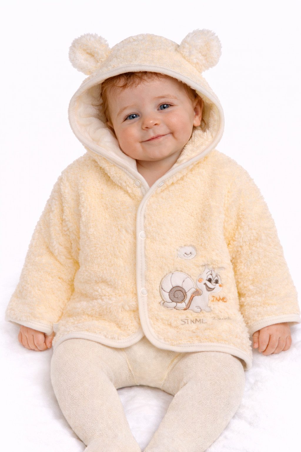 Kapuzenfleecejacke Baby Jacke mit Kapuze aus Fleece und Baumwolle Erstlingsjacke