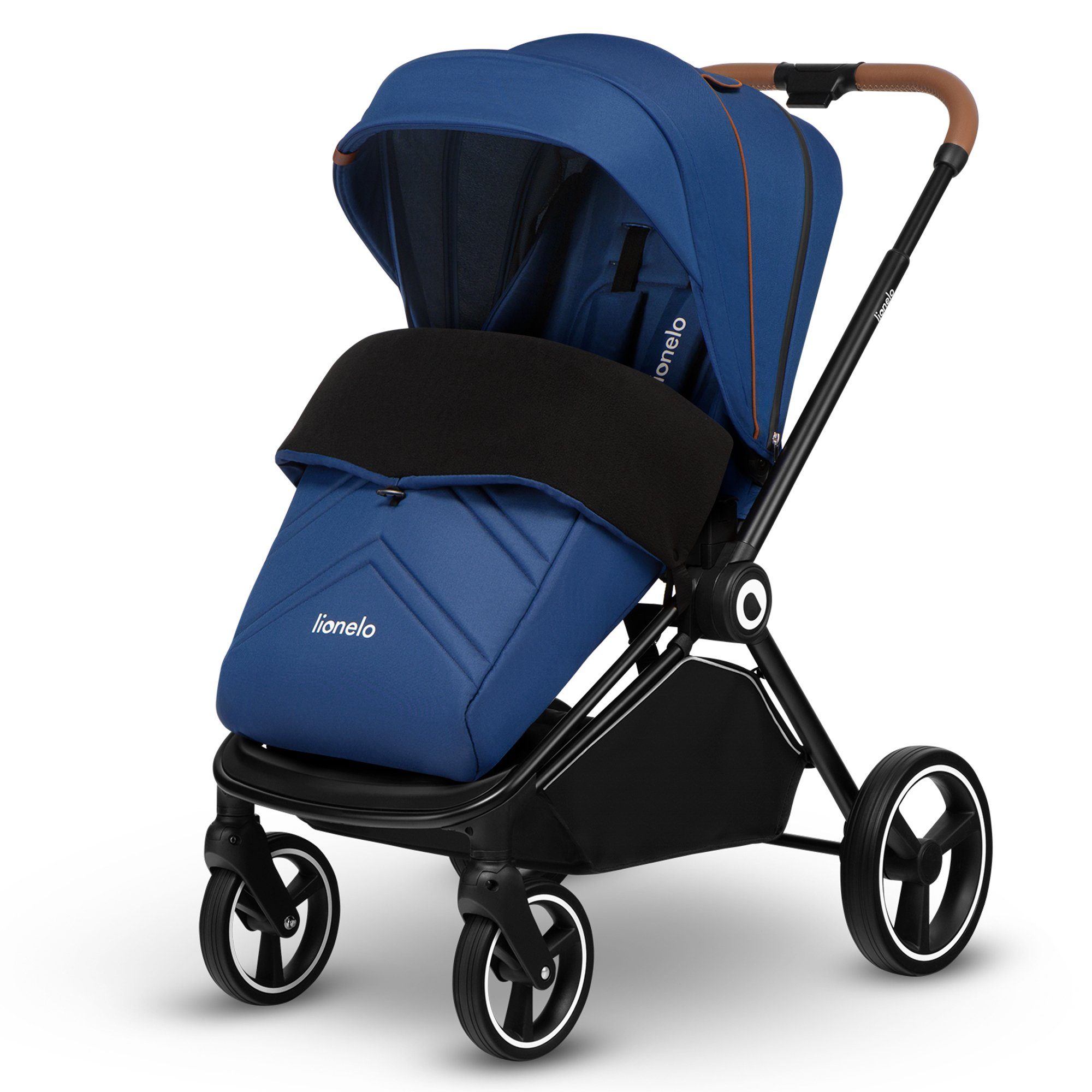 lionelo Kombi-Kinderwagen 2in1BABYWANNE 2in1, 5-Punkt-Gurte ZUBEHÖR LO-MIKA 0-22kg Blau