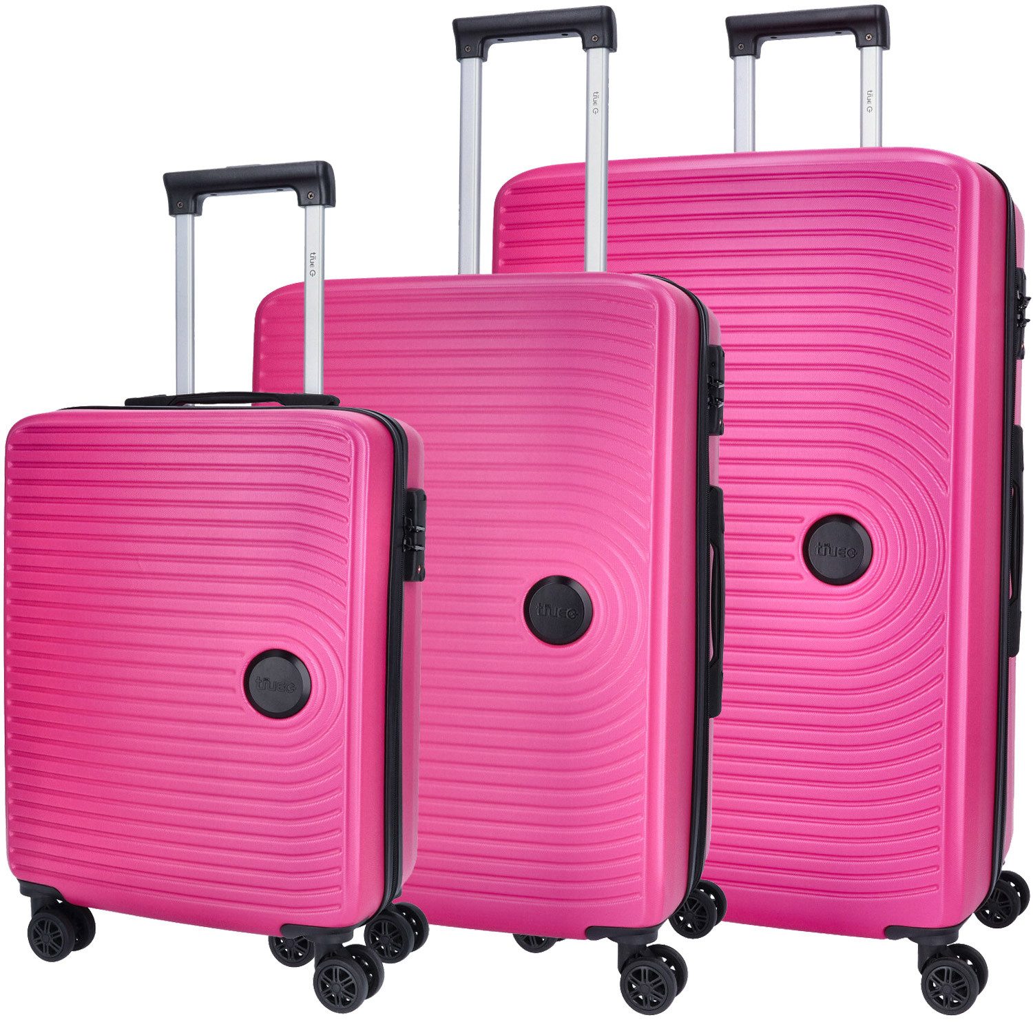 TheTrueC Koffer TheTrueC 4 Rollen Trolley Set S/M/L Kingston sangria red, 4 Rollen Rollen