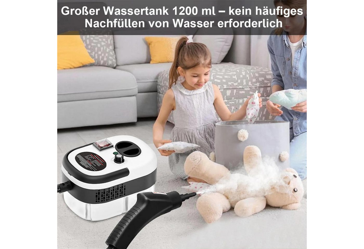 ibettertec Dampfreiniger Handdampfreiniger, tragbarer Reiniger, Küchenreiniger, geeignet für Böden, Fenster und Küchen.