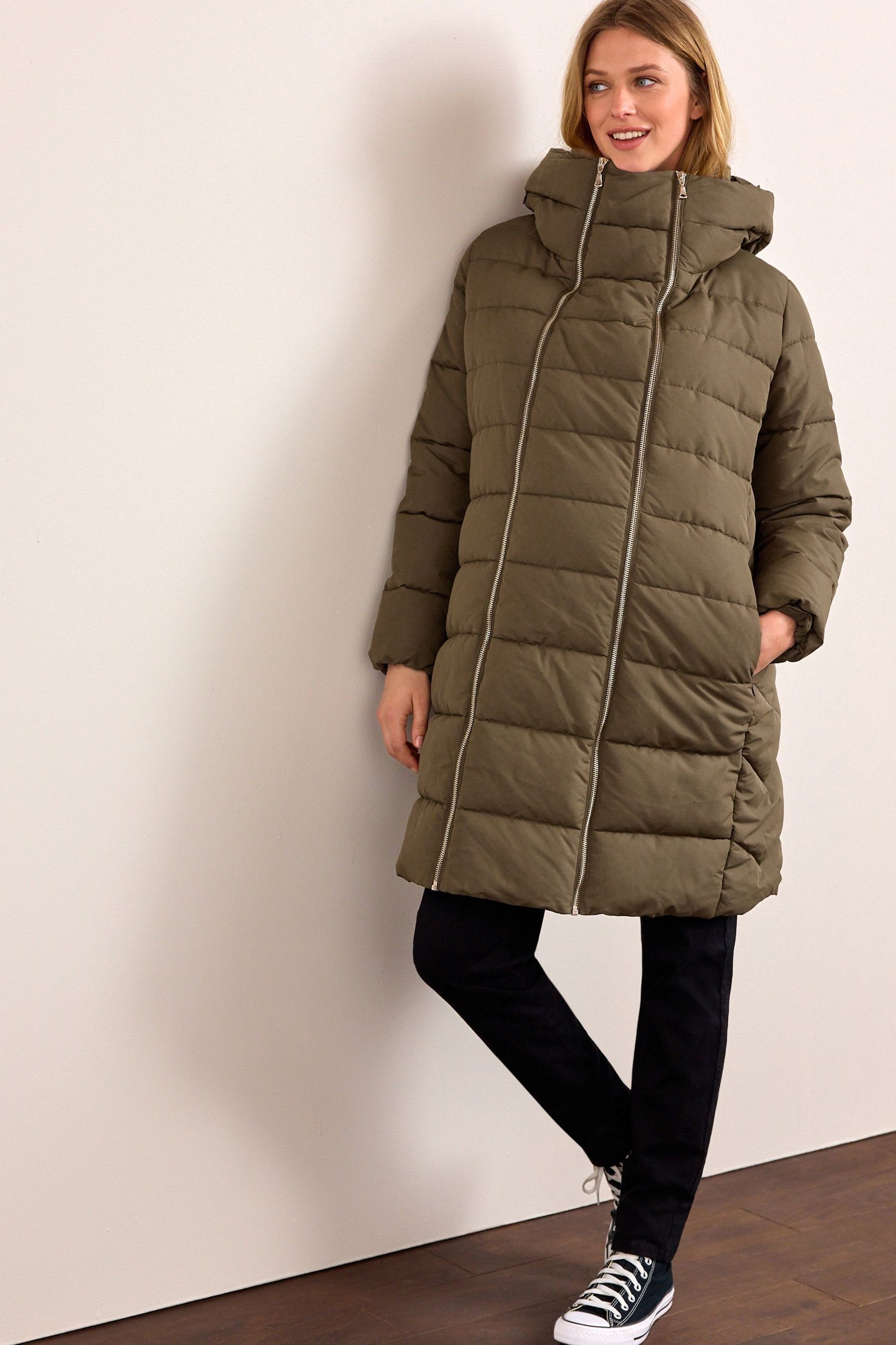 Next Umstandsjacke Wattierter Mantel mit RV-Einsatz, Umstandsmode (1-St)